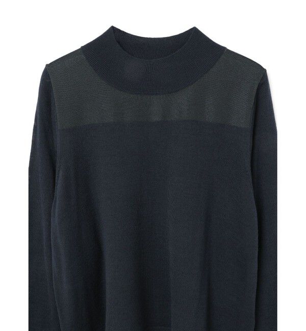 mizuiro ind「mizuiro ind シアーヨークプルオーバー」|ニット・セーター|