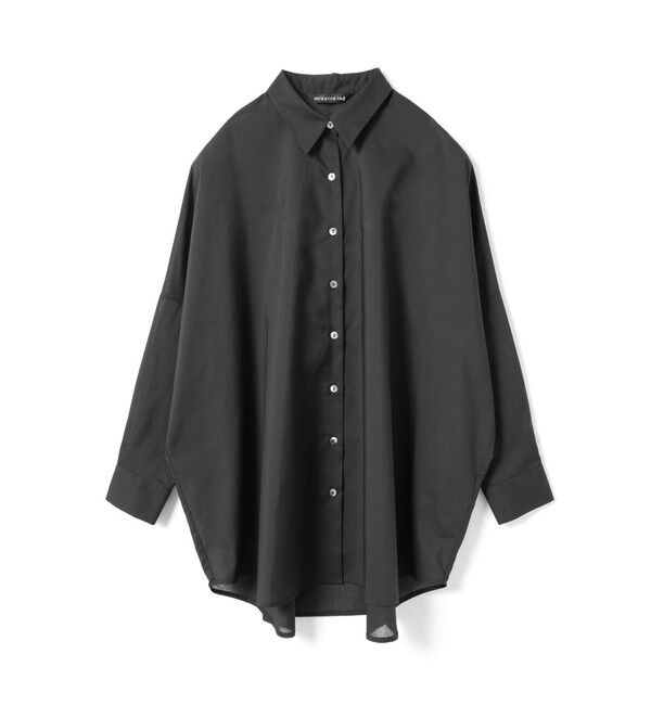 mizuiro ind「mizuiro ind T/Cシアーワイドシャツ」|シャツ・ブラウス|ブラック