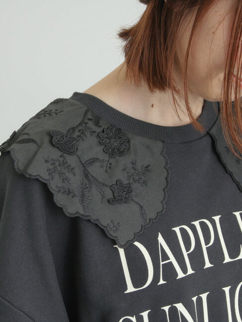 Samansa Mos2「裏毛3Dレース襟付きスウェット」|Tシャツ・カットソー|