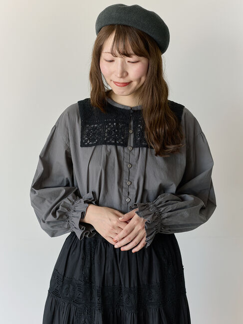 Samansa Mos2「【Cross&times;Staff】レース襟付きブラウス」|シャツ・ブラウス|