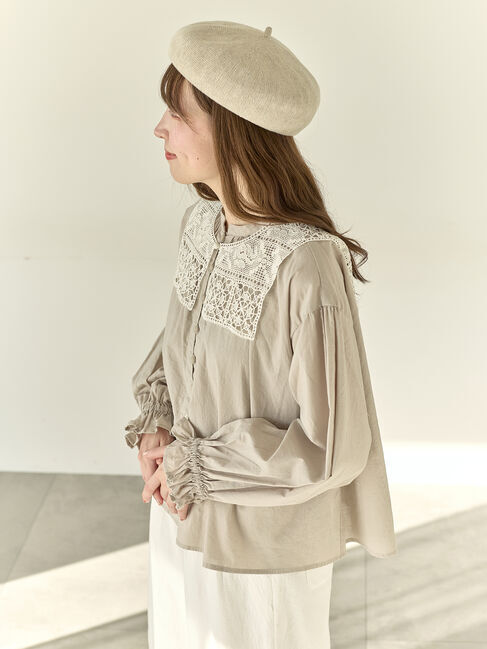 Samansa Mos2「【Cross&times;Staff】レース襟付きブラウス」|シャツ・ブラウス|