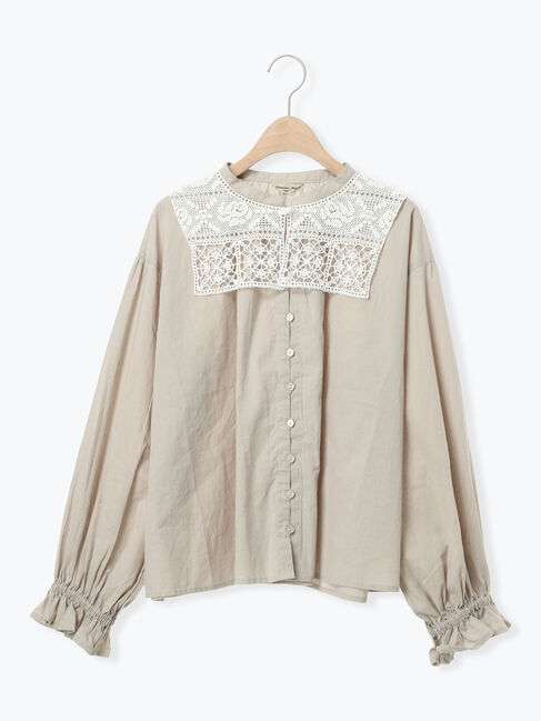 Samansa Mos2「【Cross&times;Staff】レース襟付きブラウス」|シャツ・ブラウス|