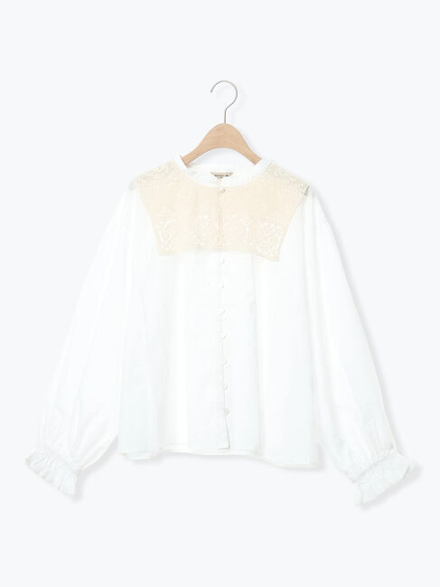 Samansa Mos2「【Cross&times;Staff】レース襟付きブラウス」|シャツ・ブラウス|