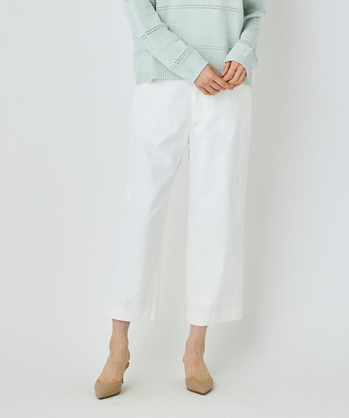 7-IDconcept.「ワイドクロップトパンツ」|その他|オフホワイト1