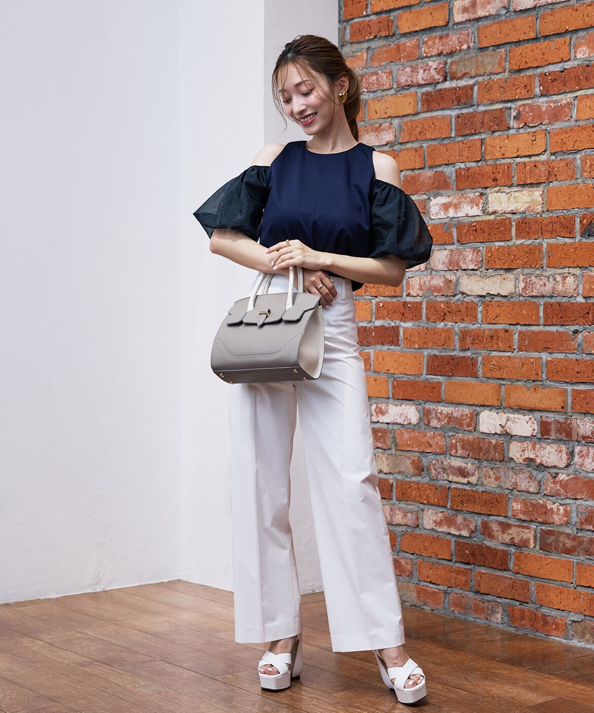 Maglie le cassetto「《M Maglie le cassetto&times;吉田理紗》ハーフスリーブヘルシーカットソー」|Tシャツ・カットソー|