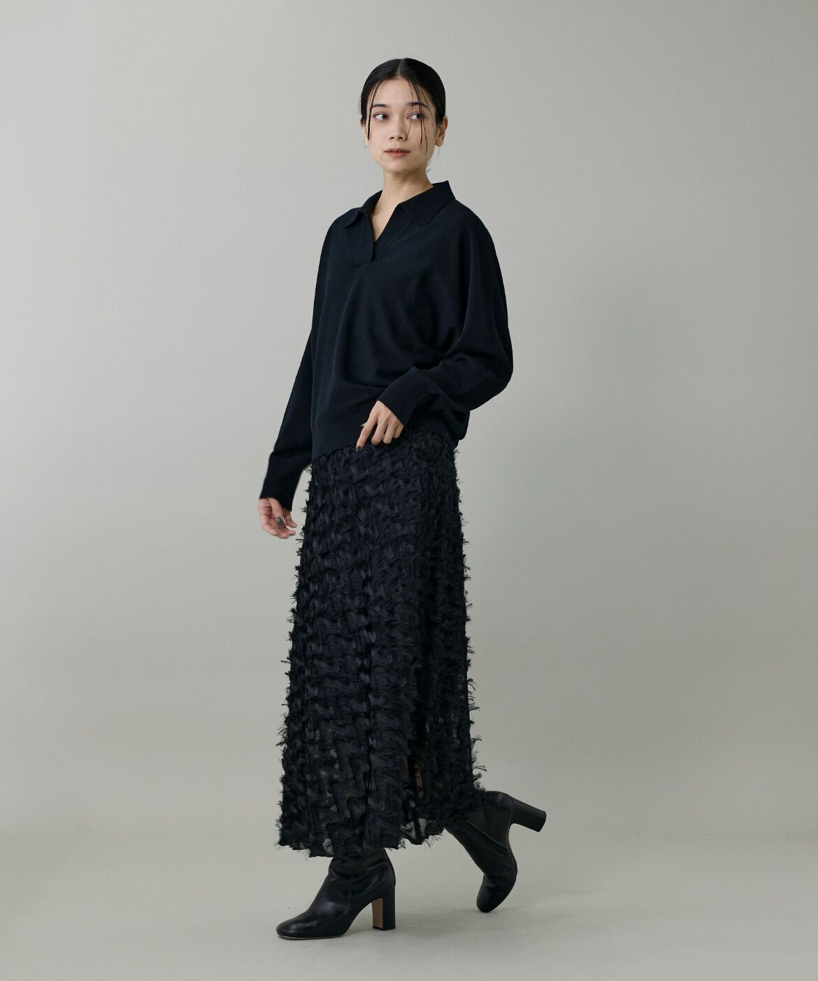 INED「ポロ衿ドルマンニット　」|ニット・セーター|