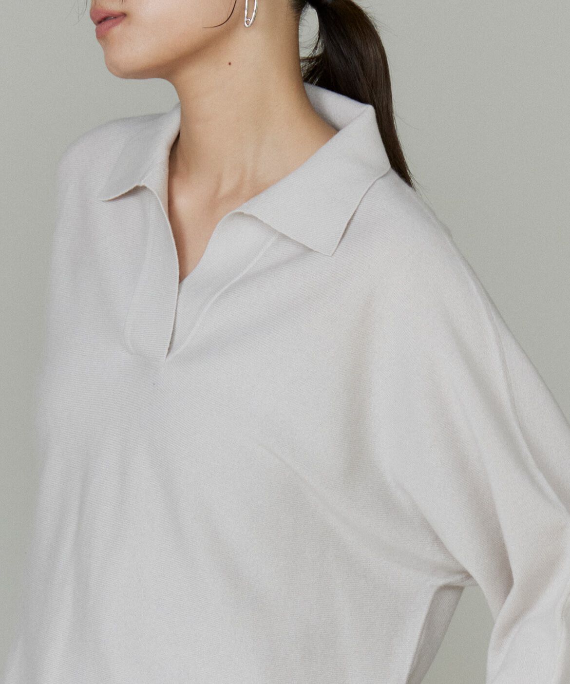 INED「ポロ衿ドルマンニット　」|ニット・セーター|