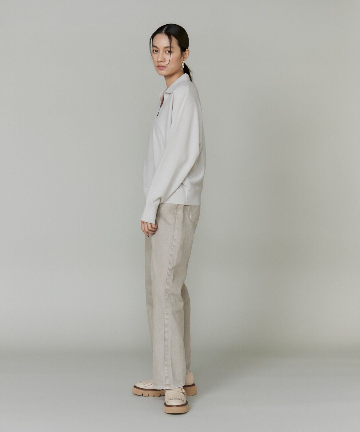 INED「ポロ衿ドルマンニット　」|ニット・セーター|