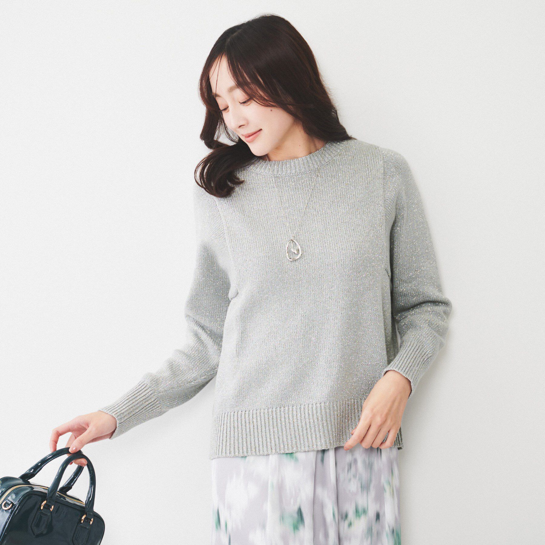 UNTITLED「【ゆったり/洗える】ラメ入りローゲージニット」|ニット・セーター|