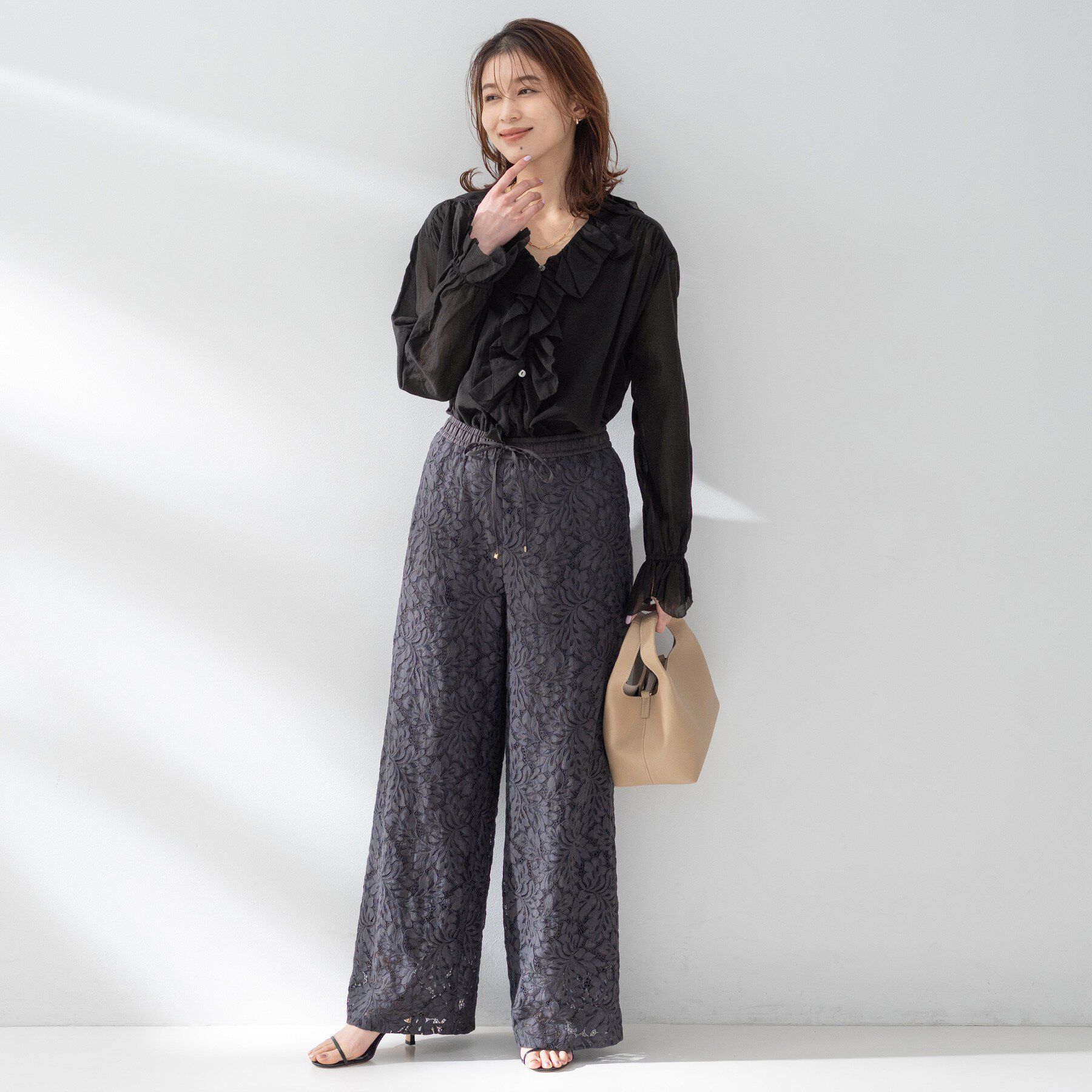 UNTITLED「【Liyoca】コットンシフォンフリルブラウス」|シャツ・ブラウス|