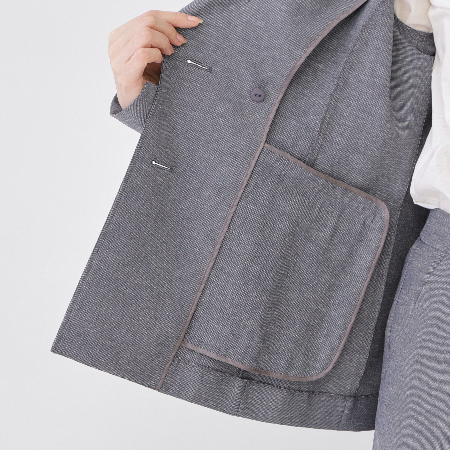 COUP DE CHANCE「【手洗い可／日本製／裏地無し／清涼感／セットアップ可】ダブルジャケット」|テーラードジャケット|