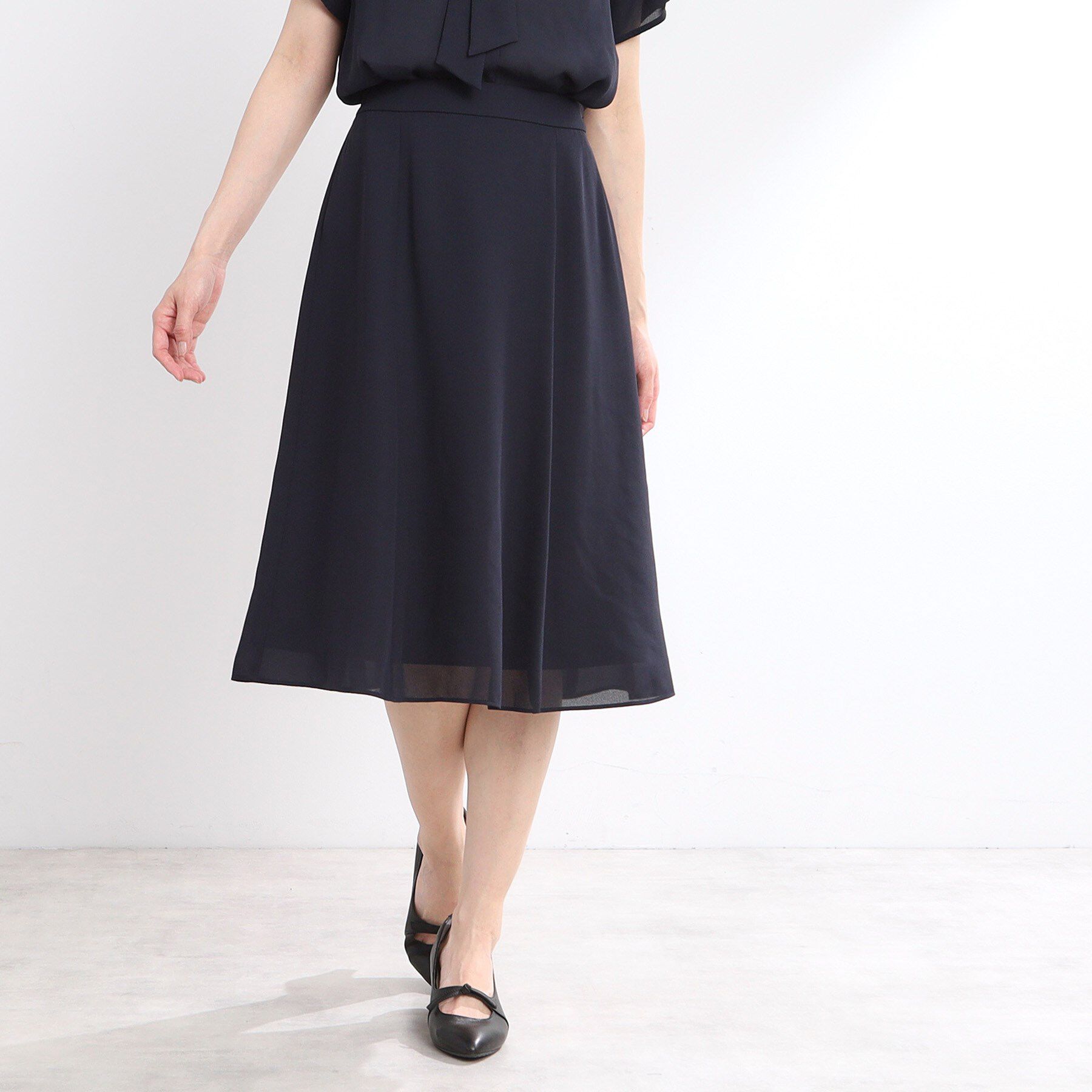 Reflect「【夏SALE／マシンウォッシュ可／セットアップ可】Aラインスカート」|スカート|ネイビー(094)