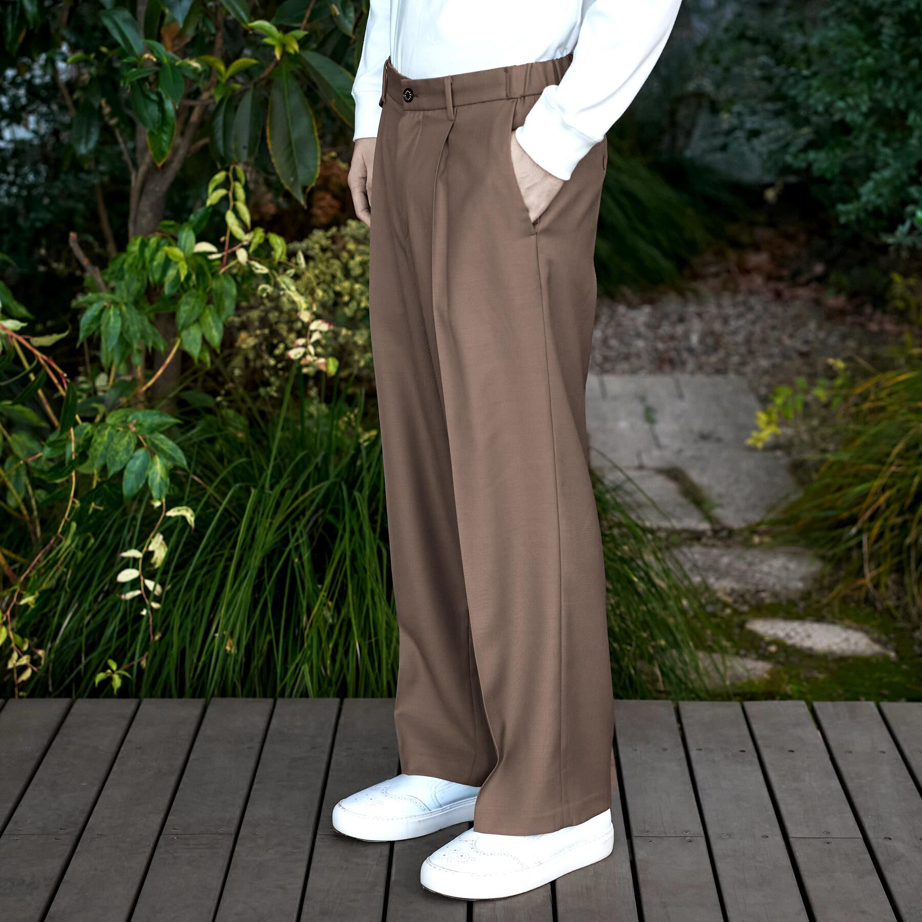 DRESSTERIOR「【家庭洗濯可】ウォッシャブル サイドゴア ワンタックワイドパンツ」|その他|