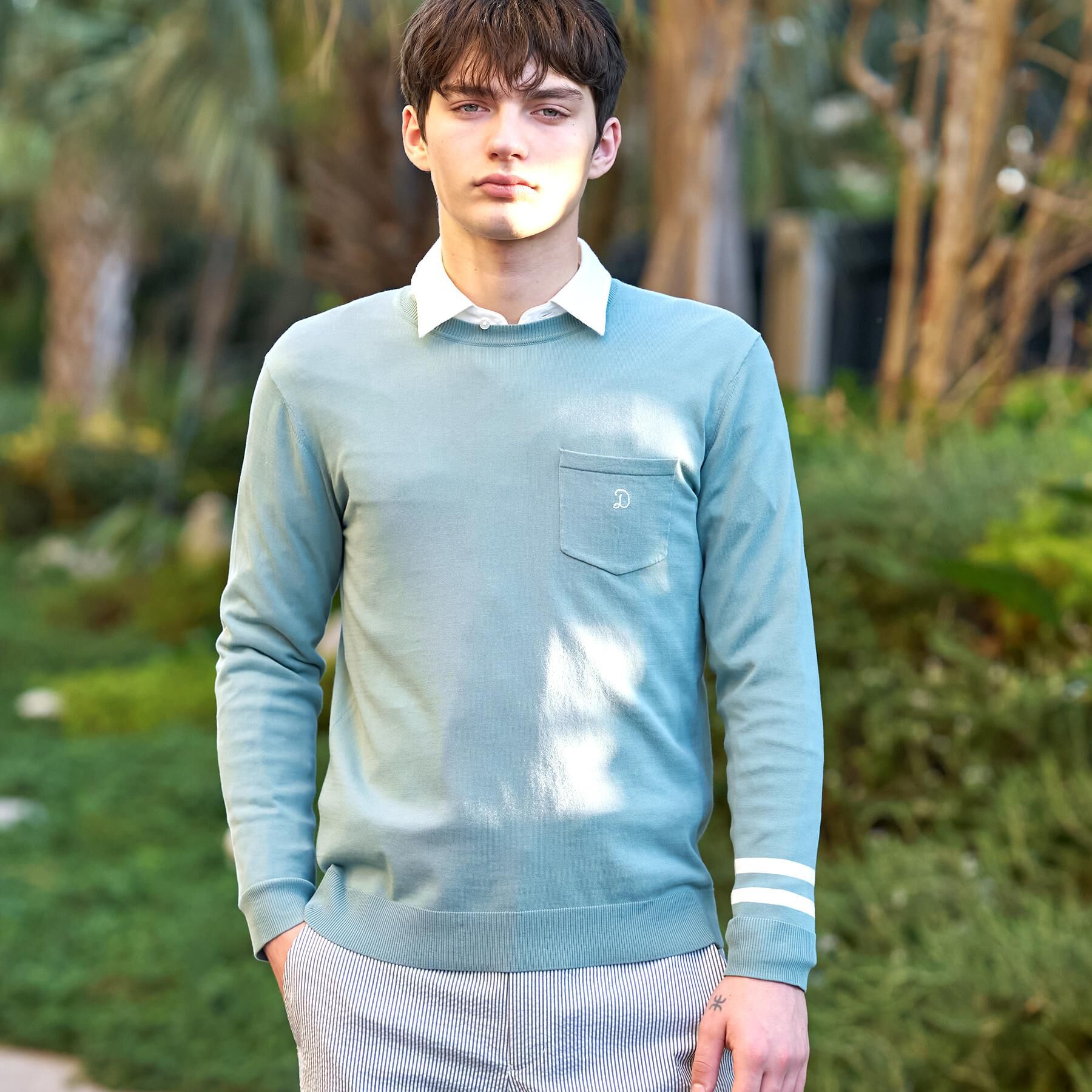 DRESSTERIOR「コットンシルク クルーニット」|ニット・セーター|