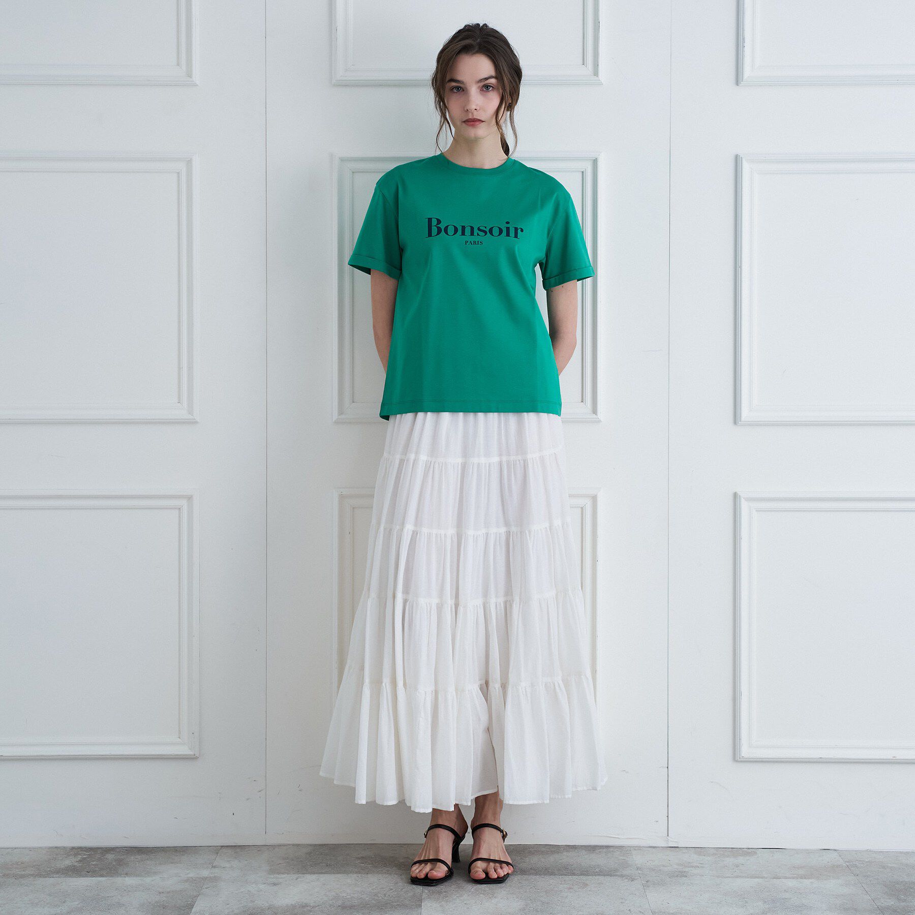 DRESSTERIOR「【接触冷感／抗菌防臭／消臭】アイスクリアBonsoirロゴTシャツ」|Tシャツ・カットソー|