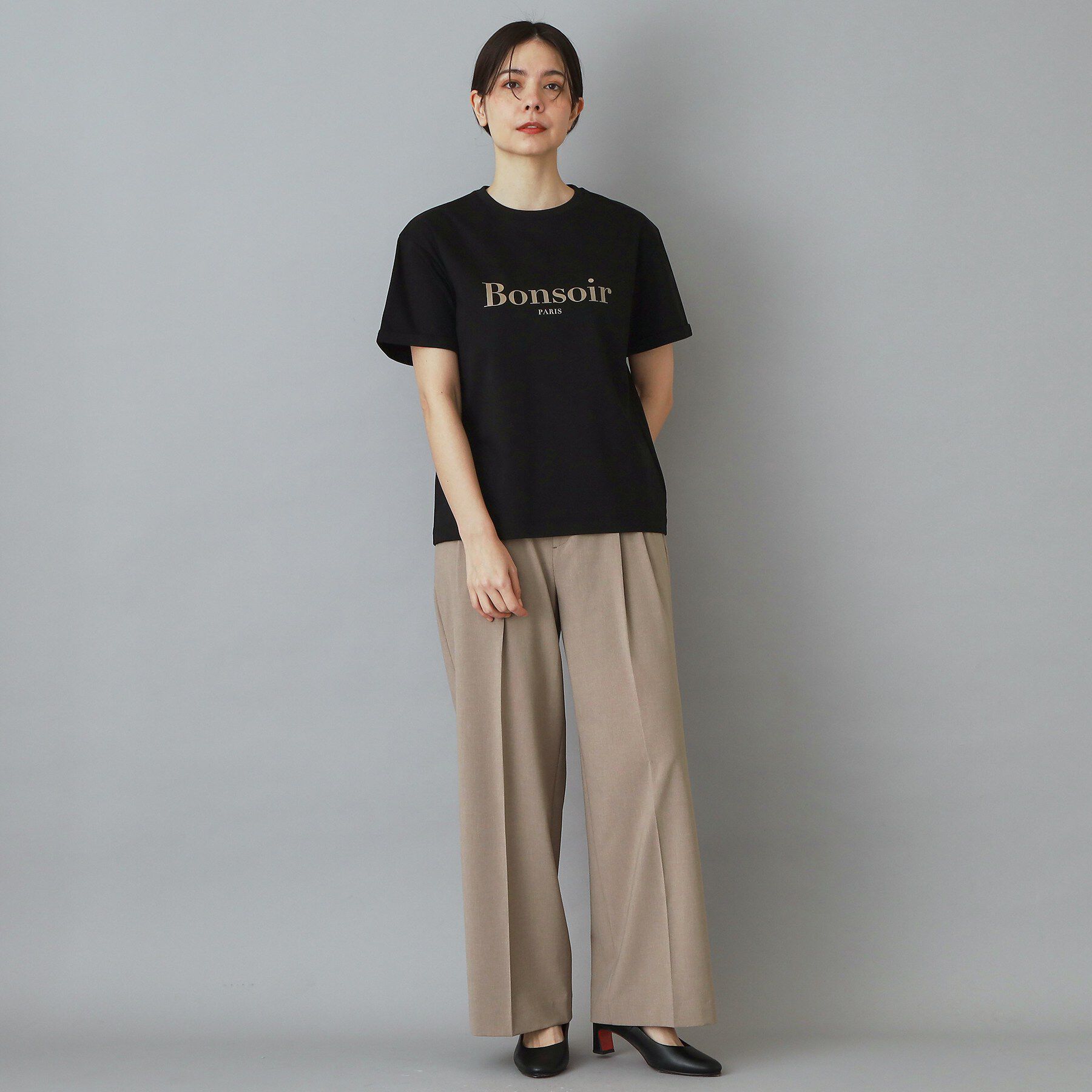 DRESSTERIOR「【接触冷感／抗菌防臭／消臭】アイスクリアBonsoirロゴTシャツ」|Tシャツ・カットソー|