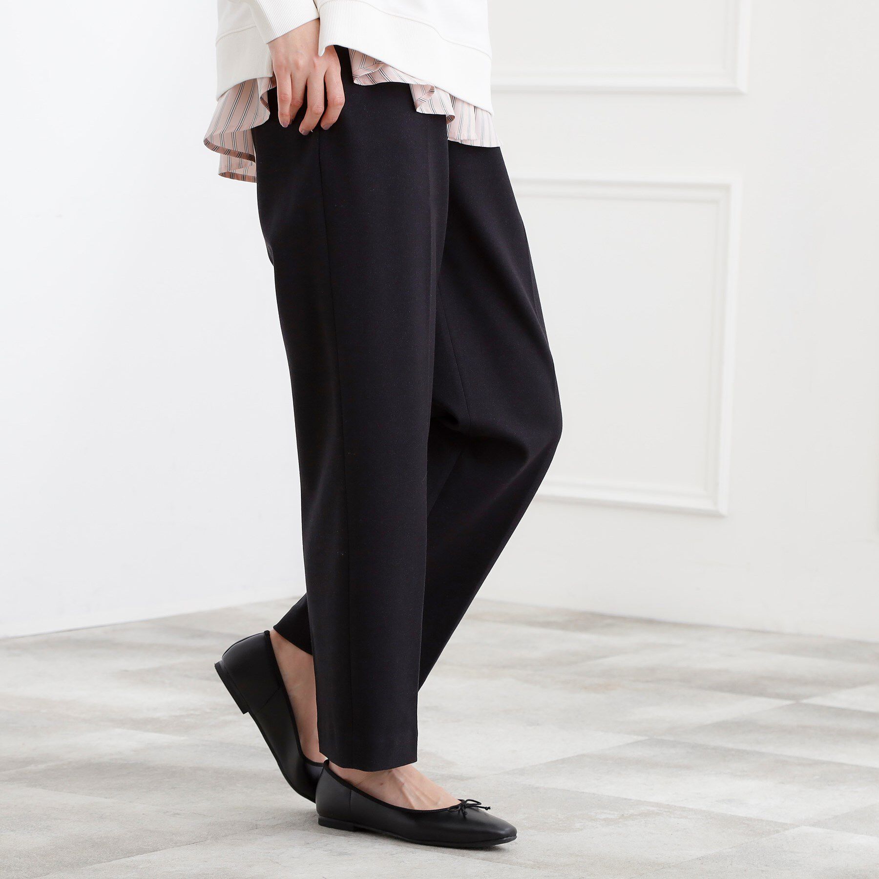 grove「【あったか起毛】きれいも暖かさも叶える、スーパーストレッチテーパードパンツ」|その他|ネイビー(094)