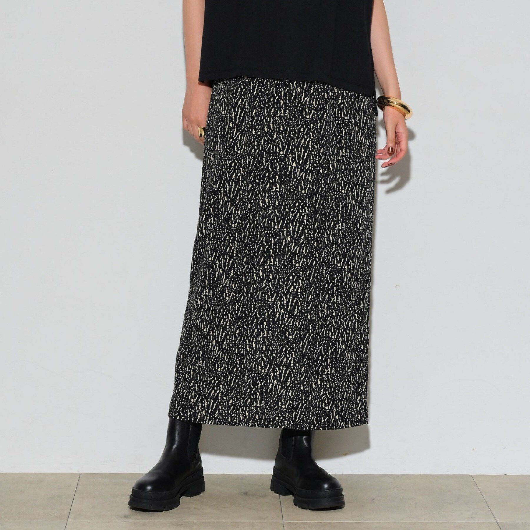 GALLEST「変形ドットナロースカート」|スカート|