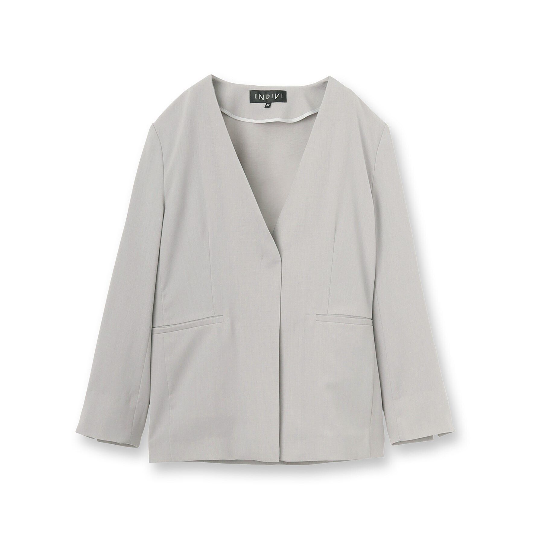 INDIVI「【洗える／バックシャン】ハンサムノーカラージャケット」|ノーカラージャケット|