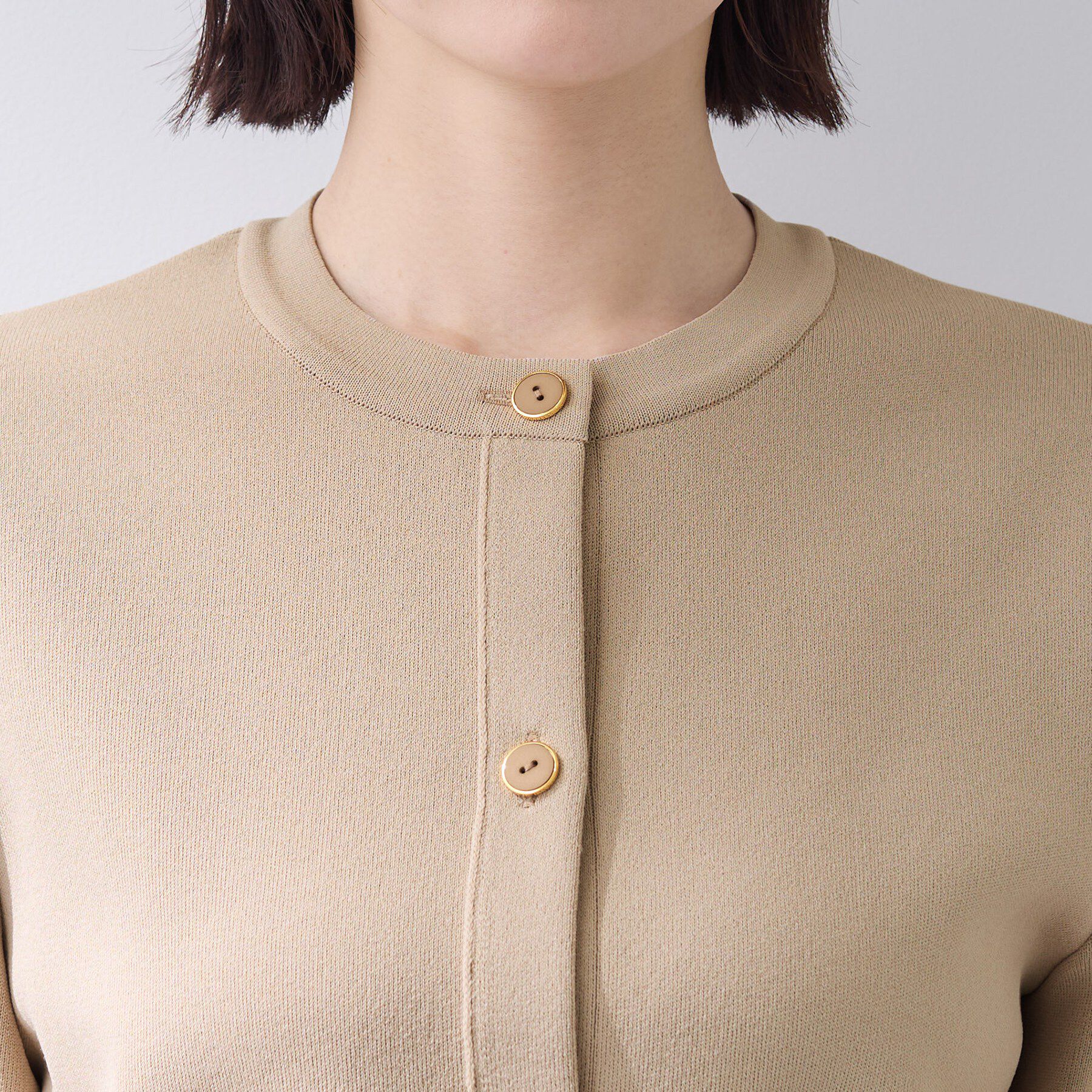 INDIVI「【洗える／SETUP可能】メタルボタンニットジャケット風カーディガン」|カーディガン|