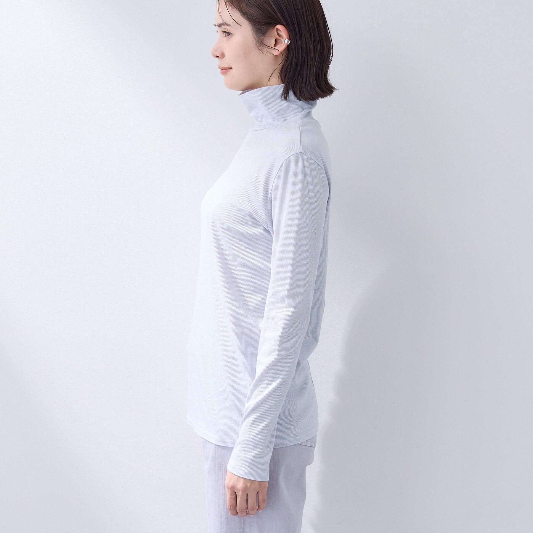 INDIVI「【インナーとして使える／通気性◎】テレコジャージトップス」|Tシャツ・カットソー|