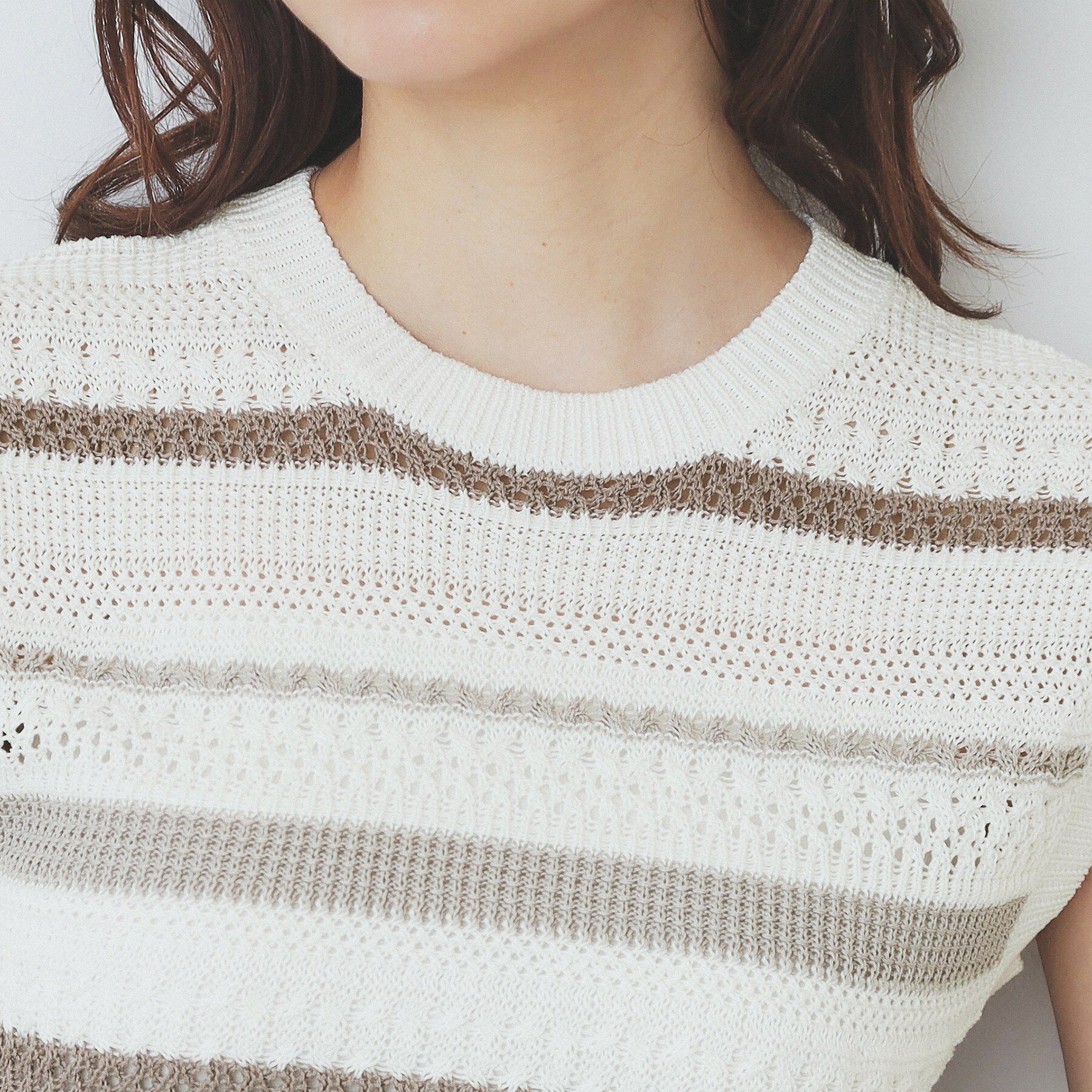 index「透かし編みノースリーブニット/セットアップ対応【洗濯機洗い可】」|ニット・セーター|