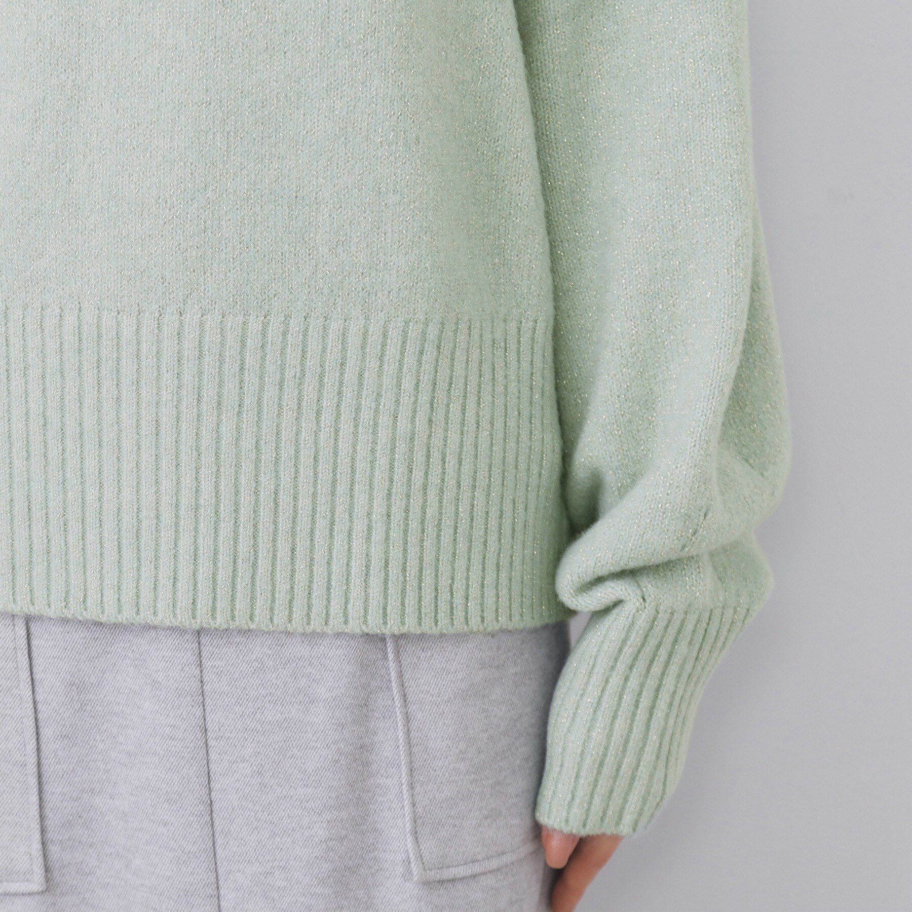 index「選べる2丈 ハイネックカラーミックスラメニット【洗濯機OK】」|ニット・セーター|