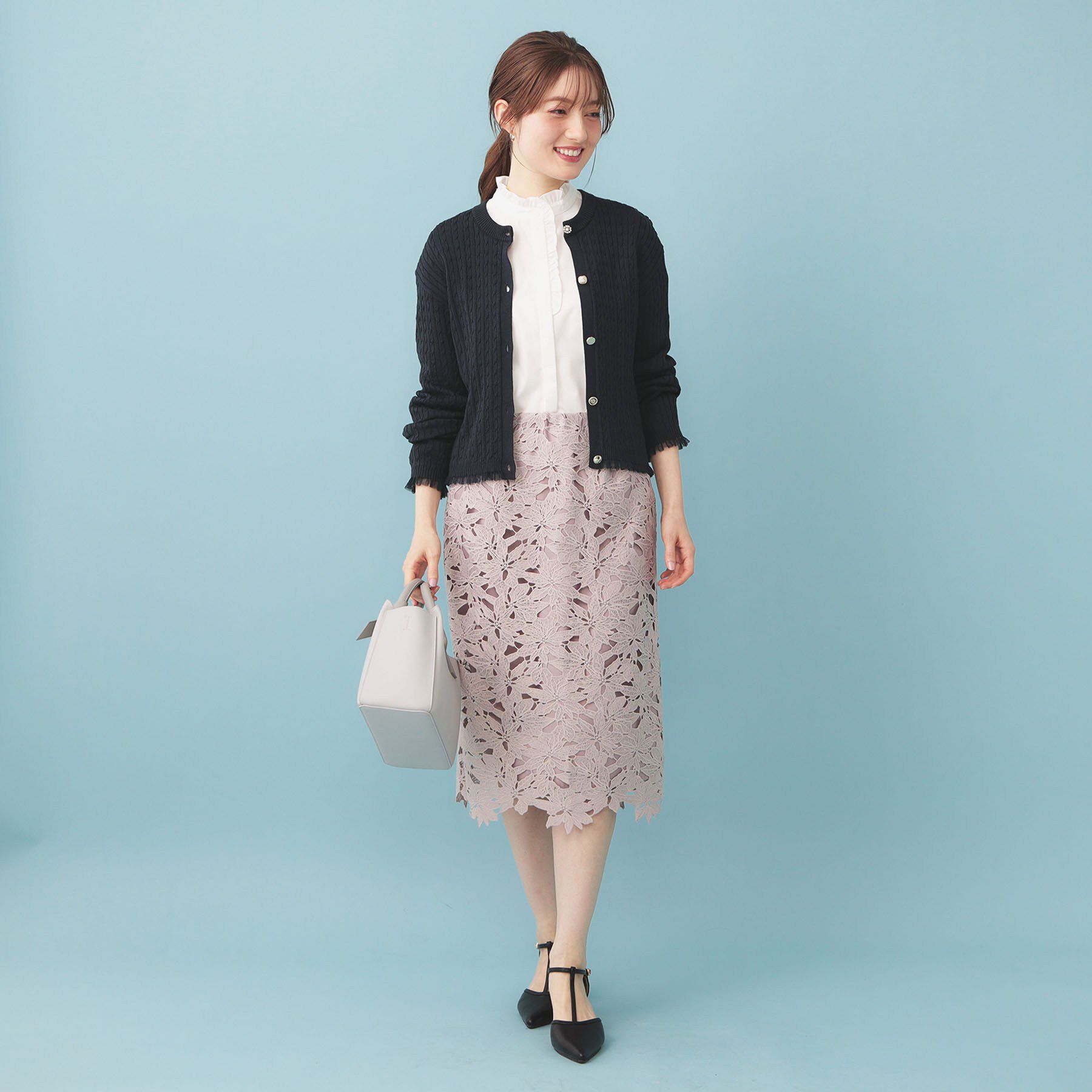 index「袖シアーフリルケーブルラメカーディガン【洗濯機OK/坑ピル】」|カーディガン|