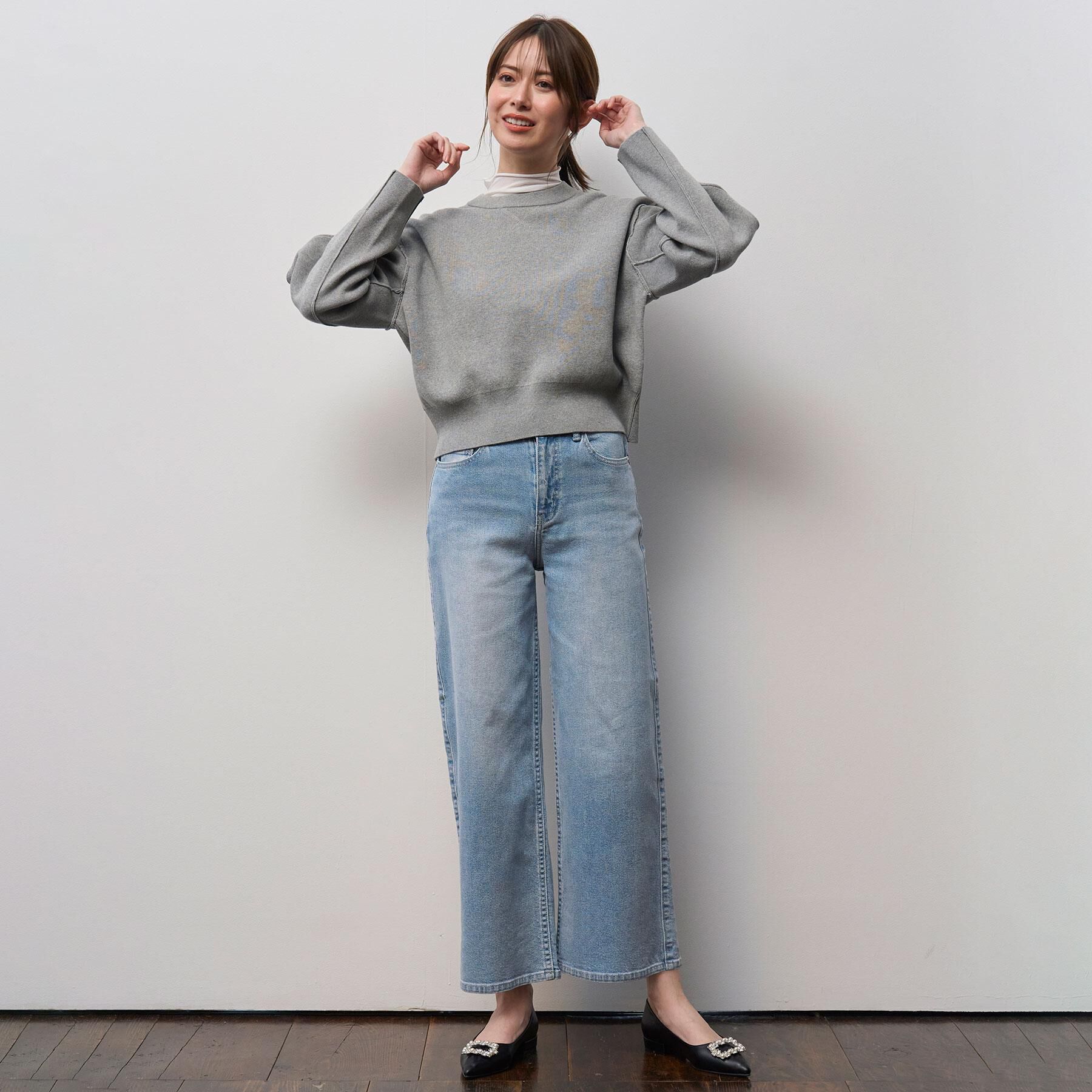 OPAQUE.CLIP「ストレッチバギーデニム【洗濯機洗い可】《SS～LL》」|デニム|