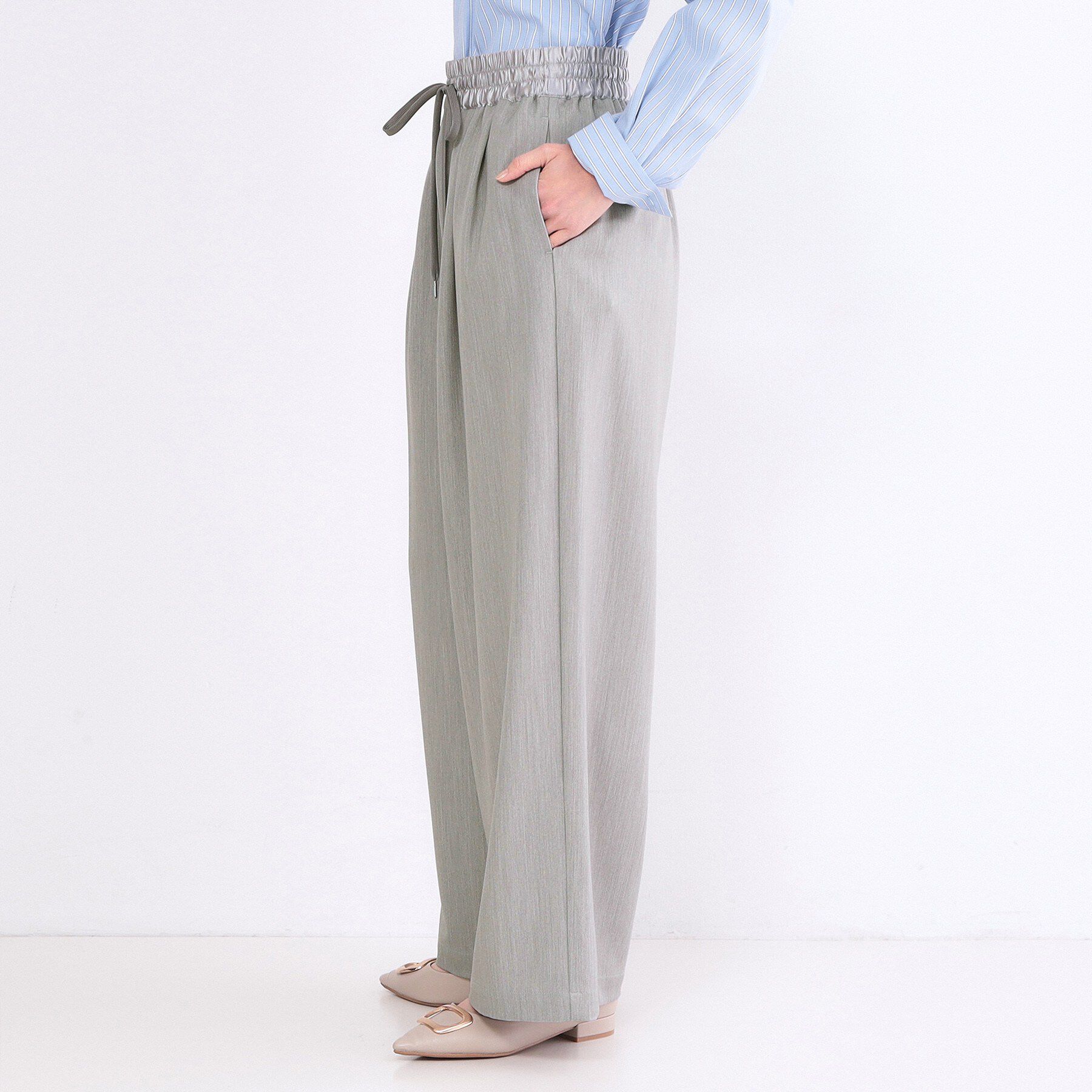 OPAQUE.CLIP「ウエストサテンイージータックワイドパンツ【洗濯機OK】」|その他|
