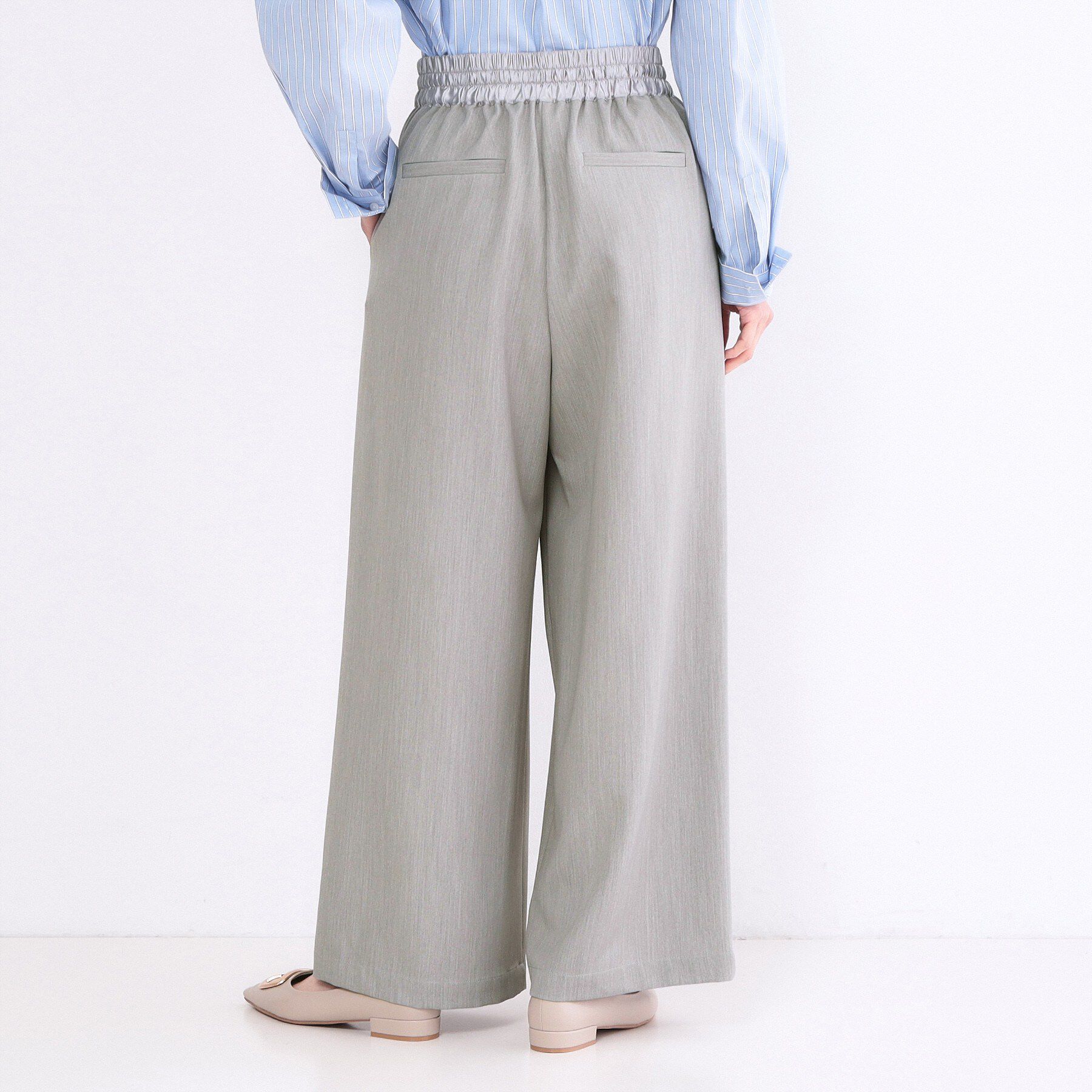OPAQUE.CLIP「ウエストサテンイージータックワイドパンツ【洗濯機OK】」|その他|