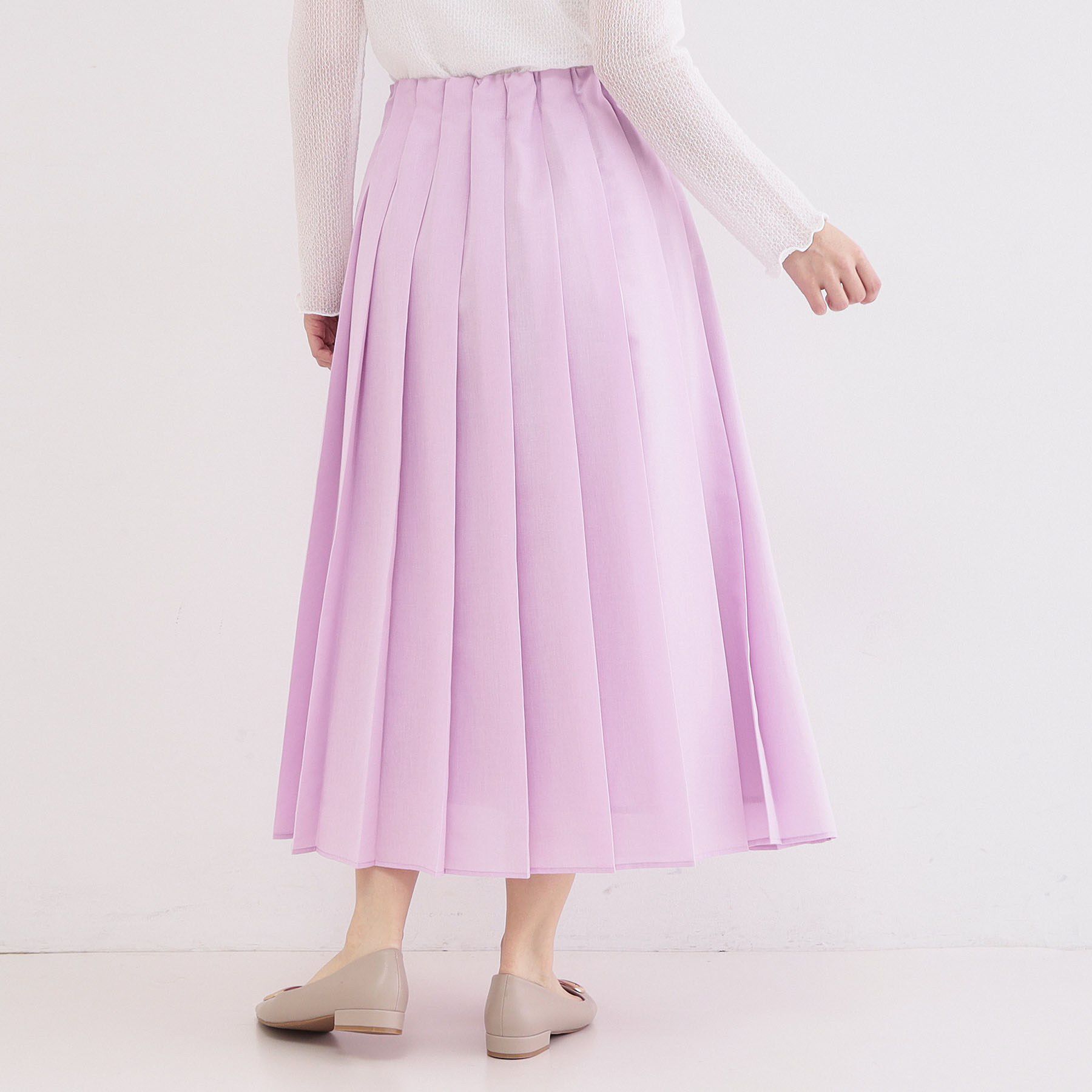 OPAQUE.CLIP「シアーリネンブレンドイージープリーツスカート【洗濯機OK】」|スカート|