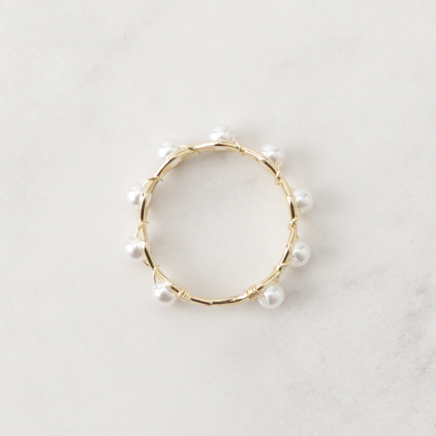 Couture broach「プチパール調ゴールドリング」|リング|