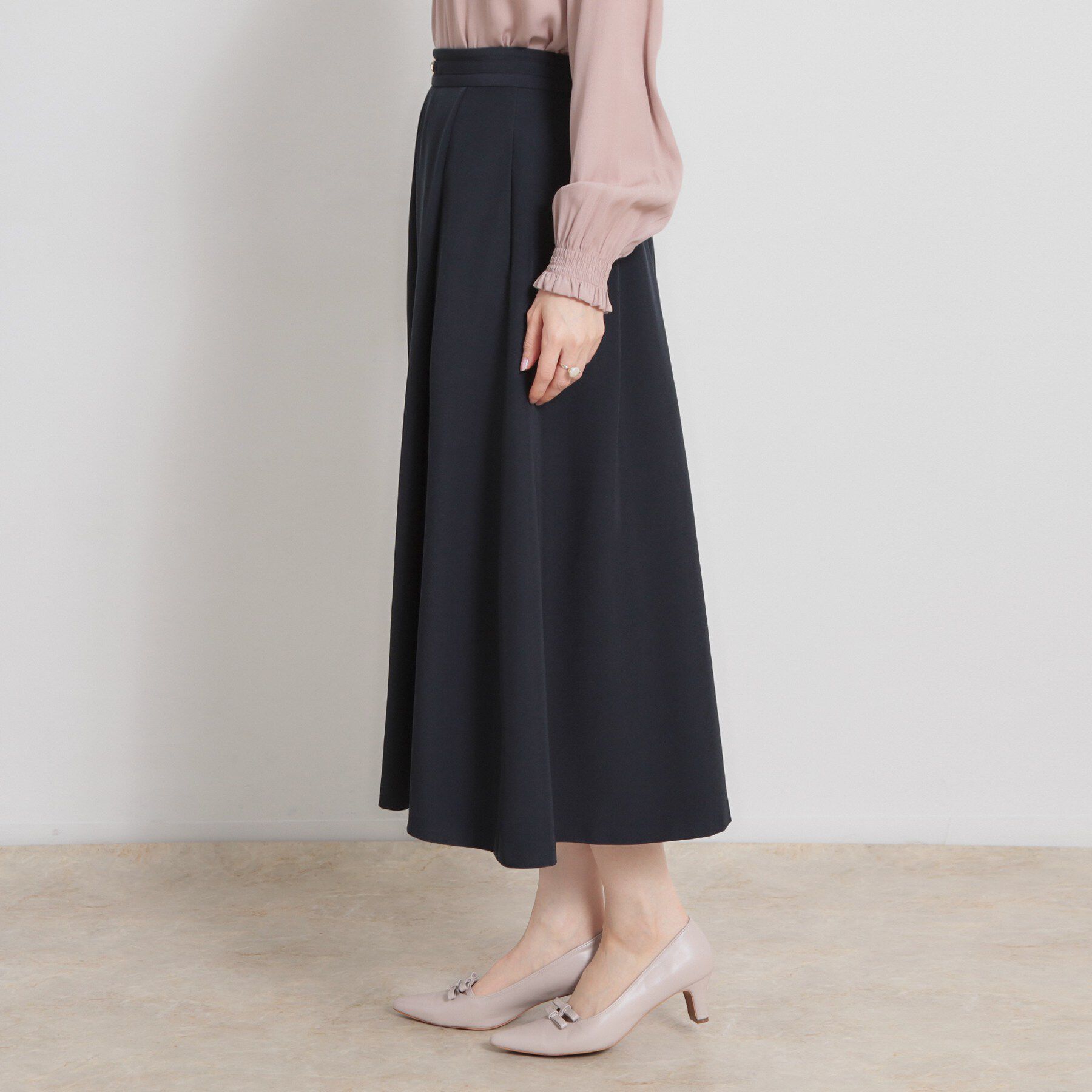 Couture broach「【洗える・通勤】ビットベルト タックスカート」|スカート|