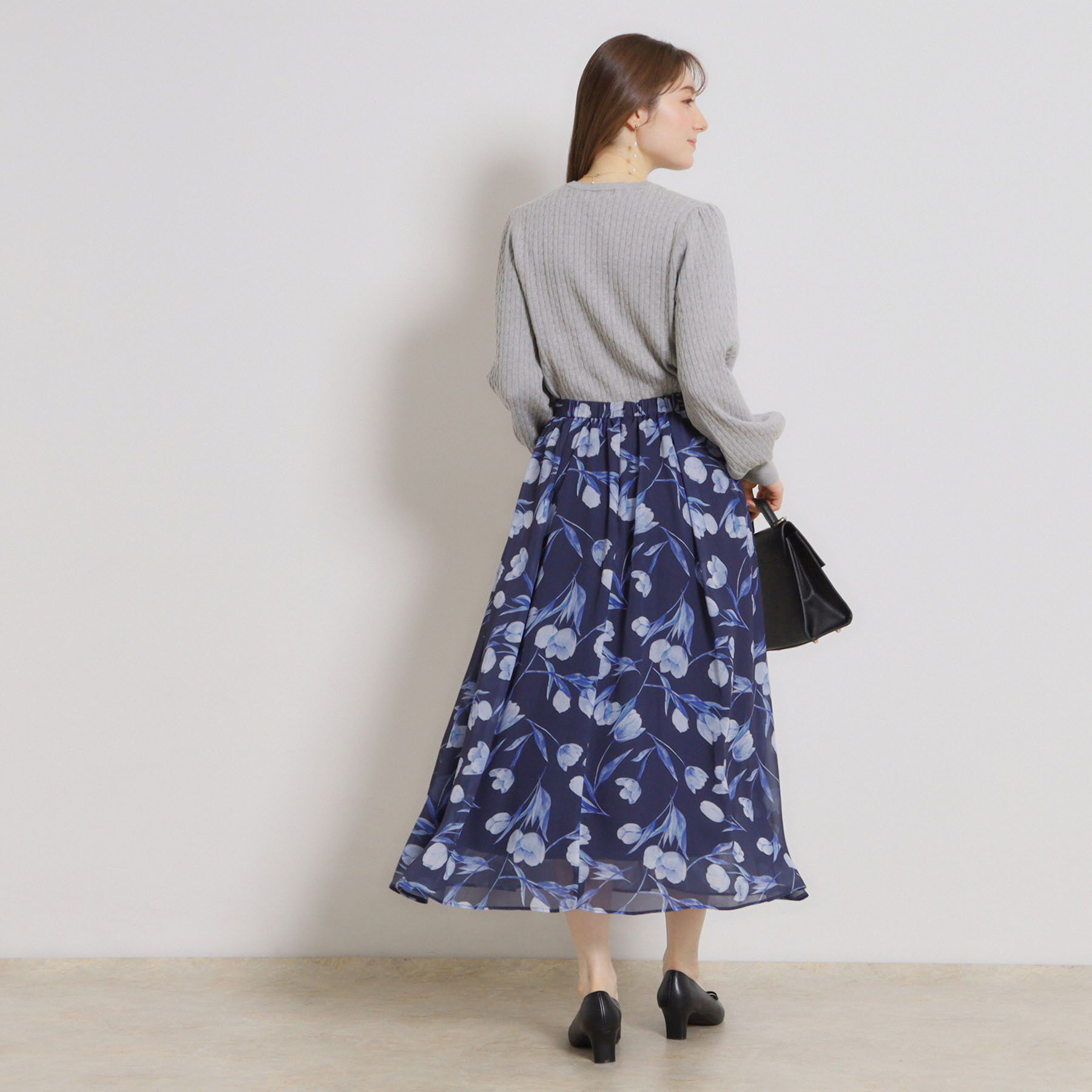 Couture broach「【洗える】リボンエンブロ細ケーブルニット」|ニット・セーター|