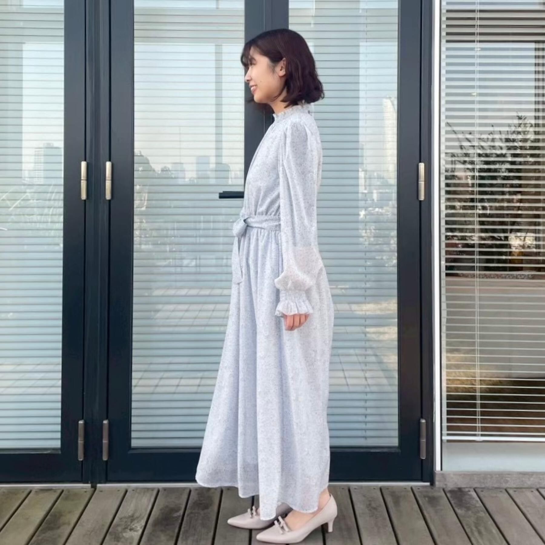 Couture broach「【洗える・着映え】楊柳小花シャーリングワンピース」|ワンピース|