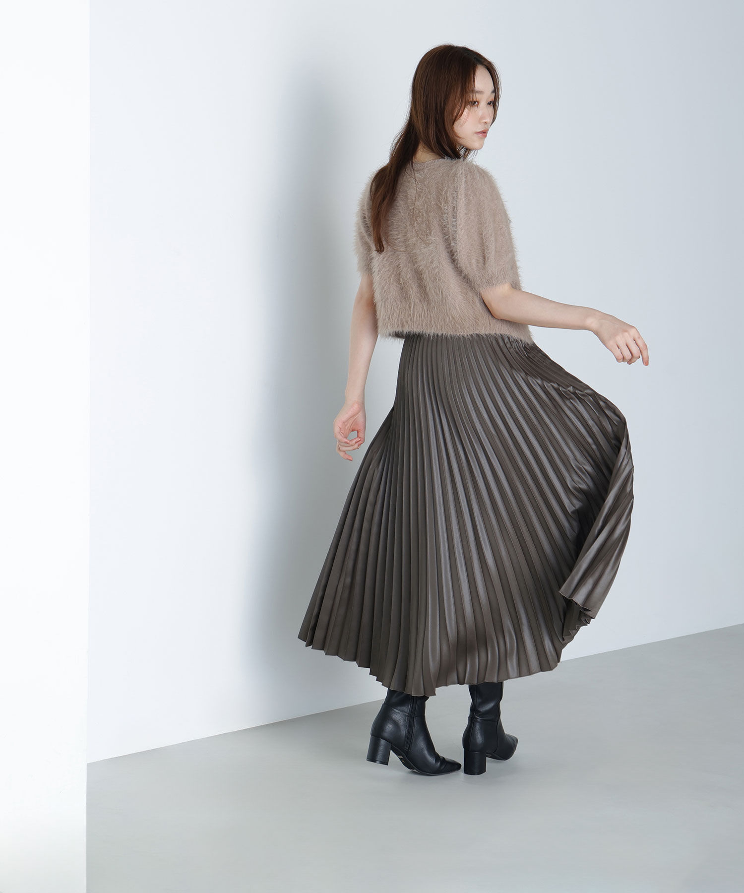  「ハーフスリーブシャギーアンサンブル」|ニット・セーター|