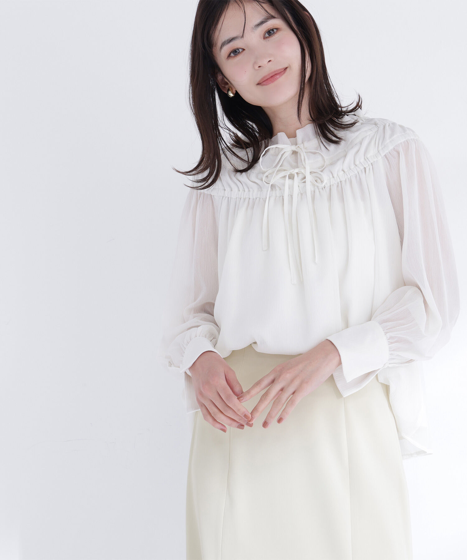  「シャーリングショルダーブラウス」|シャツ・ブラウス|