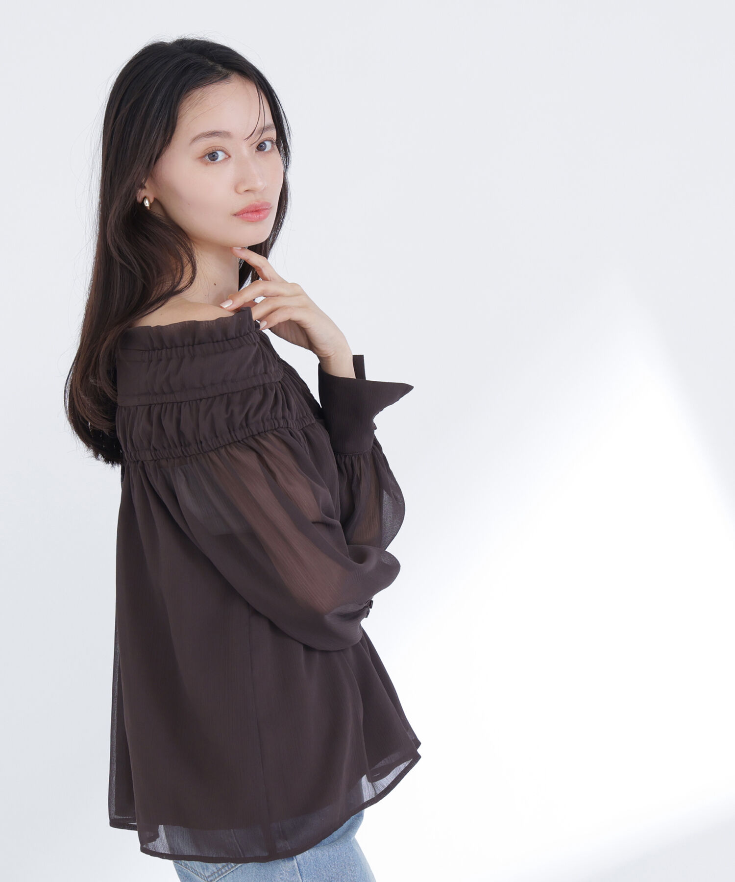  「シャーリングショルダーブラウス」|シャツ・ブラウス|