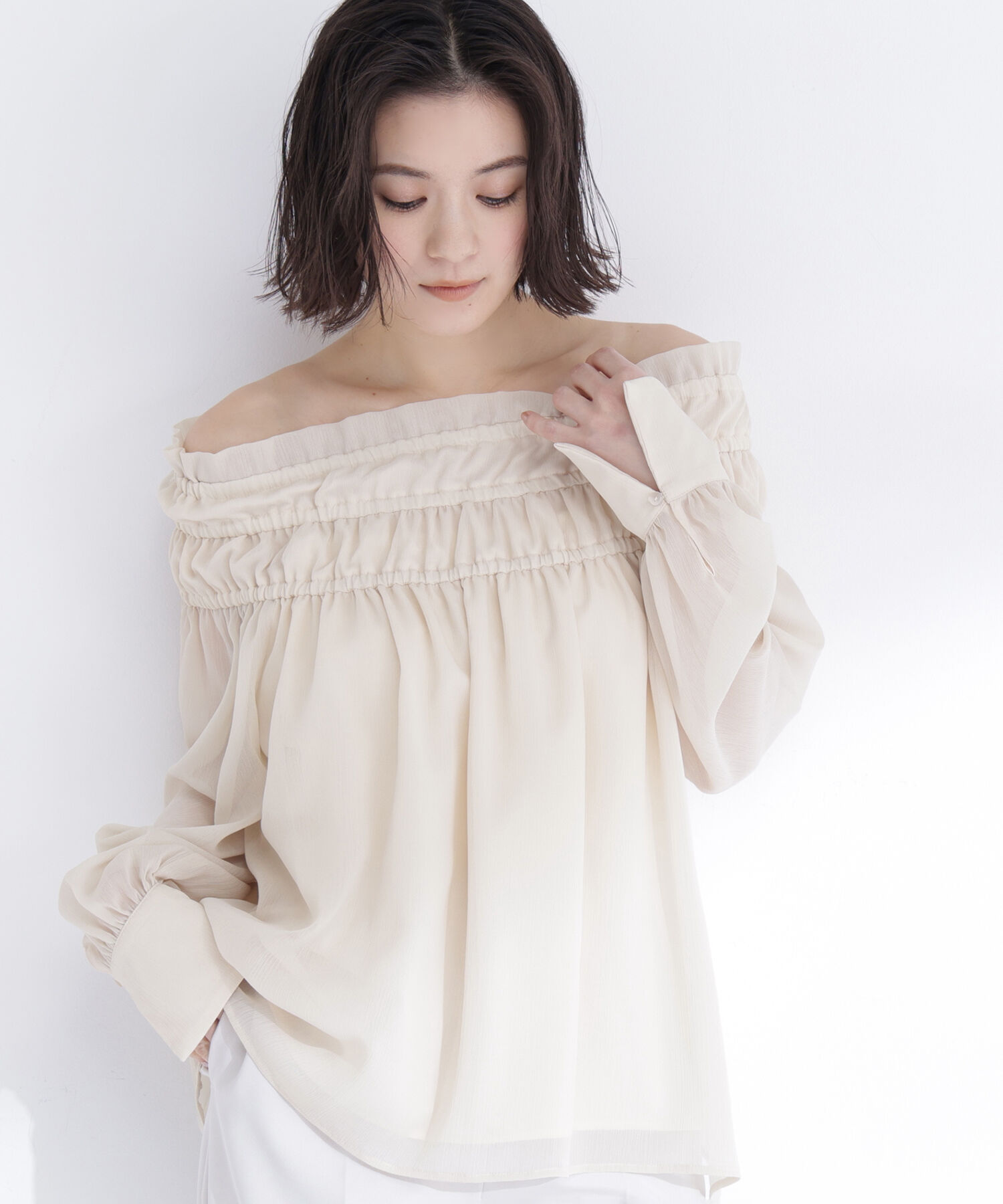  「シャーリングショルダーブラウス」|シャツ・ブラウス|