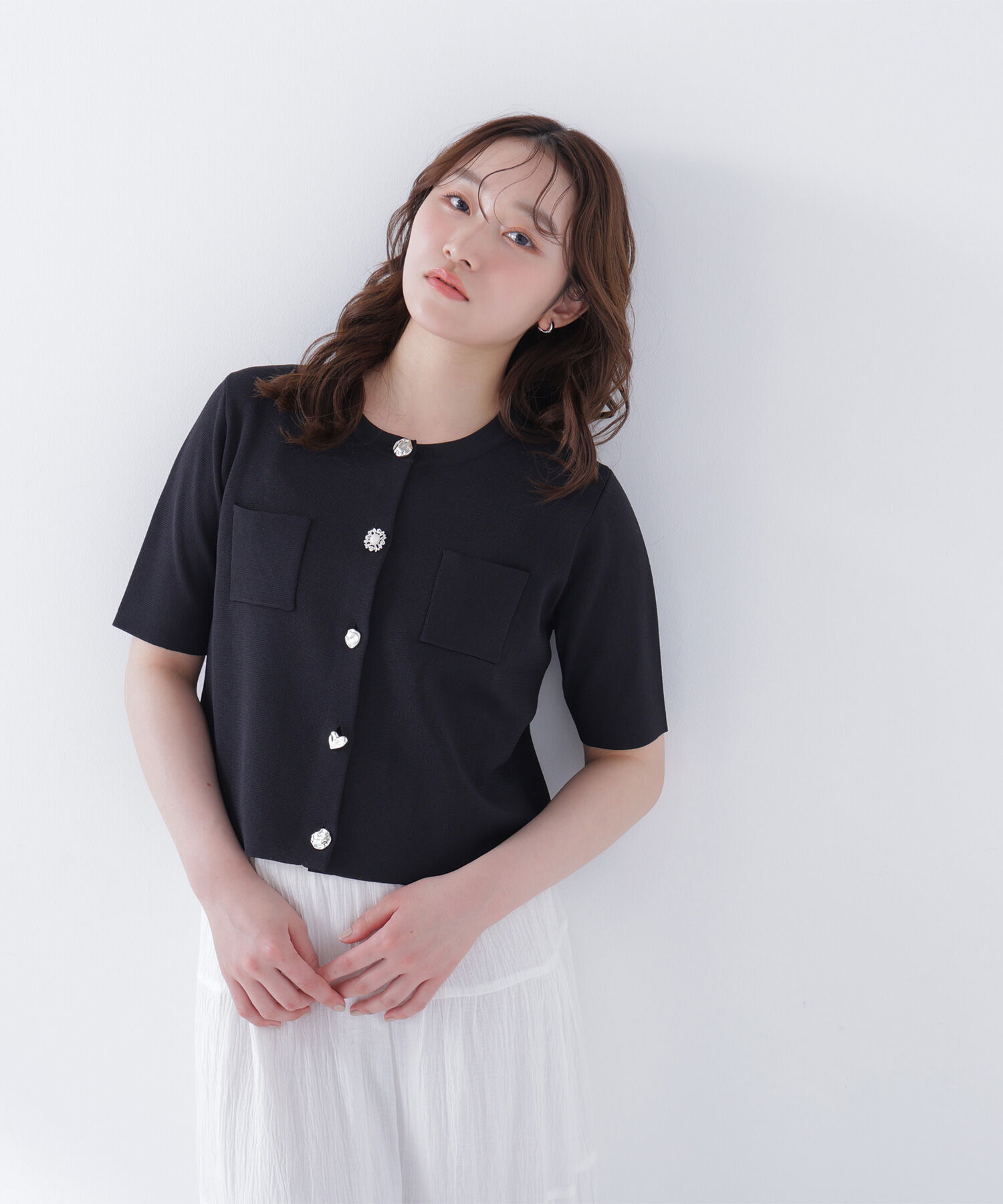  「アソートボタンニットジャケット」|ニット・セーター|