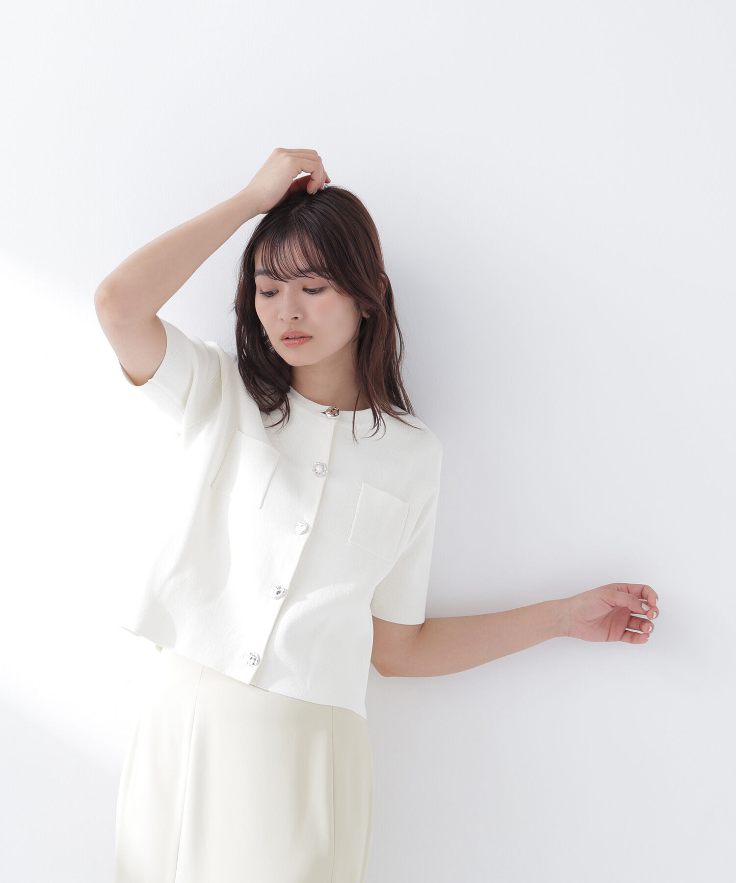  「アソートボタンニットジャケット」|ニット・セーター|