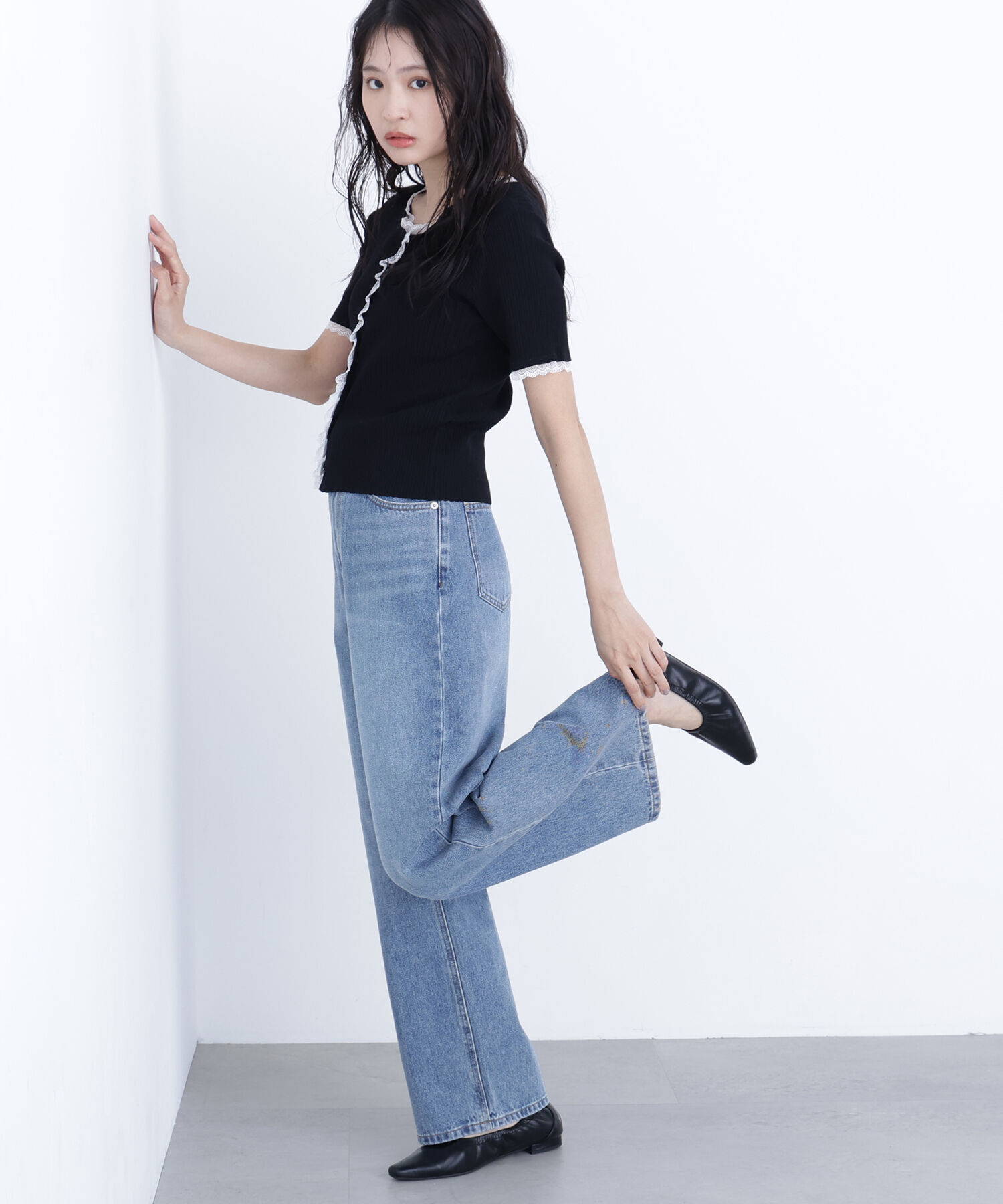  「〈N.〉レーストリムニットカーディガン」|ニット・セーター|