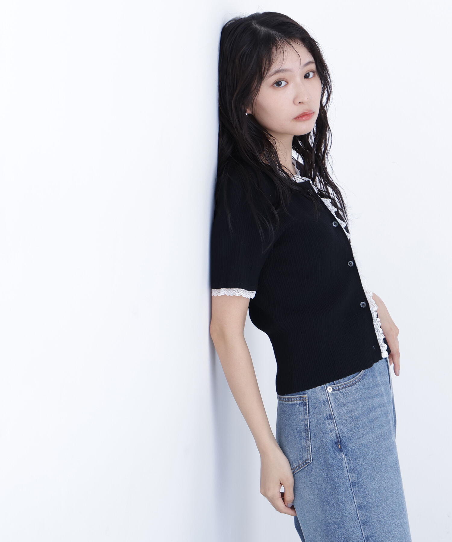  「〈N.〉レーストリムニットカーディガン」|ニット・セーター|