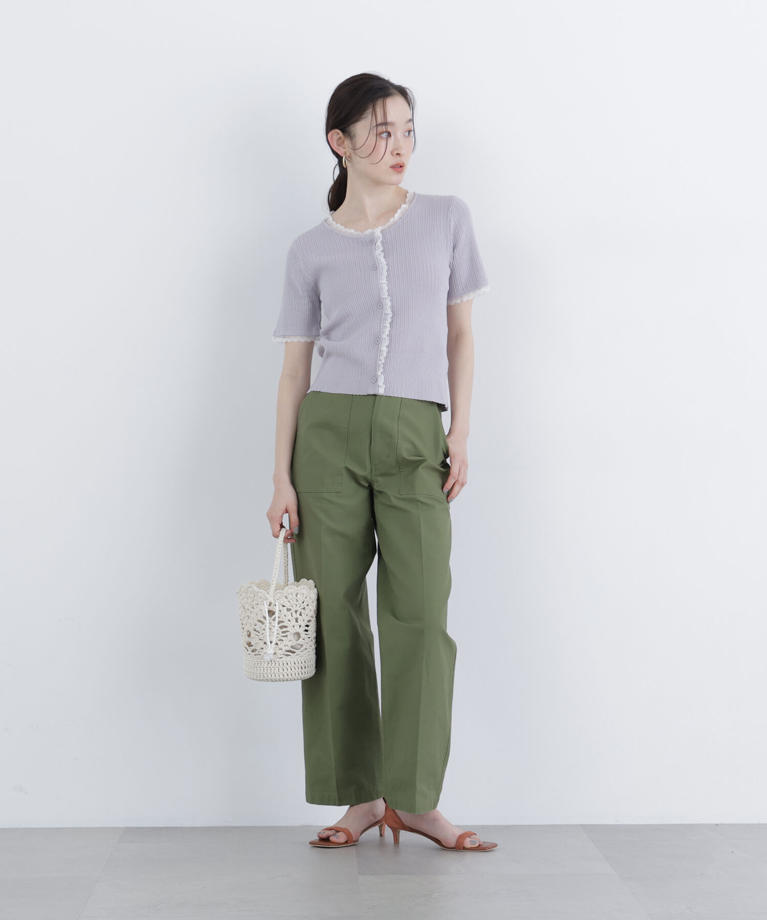  「〈N.〉レーストリムニットカーディガン」|ニット・セーター|