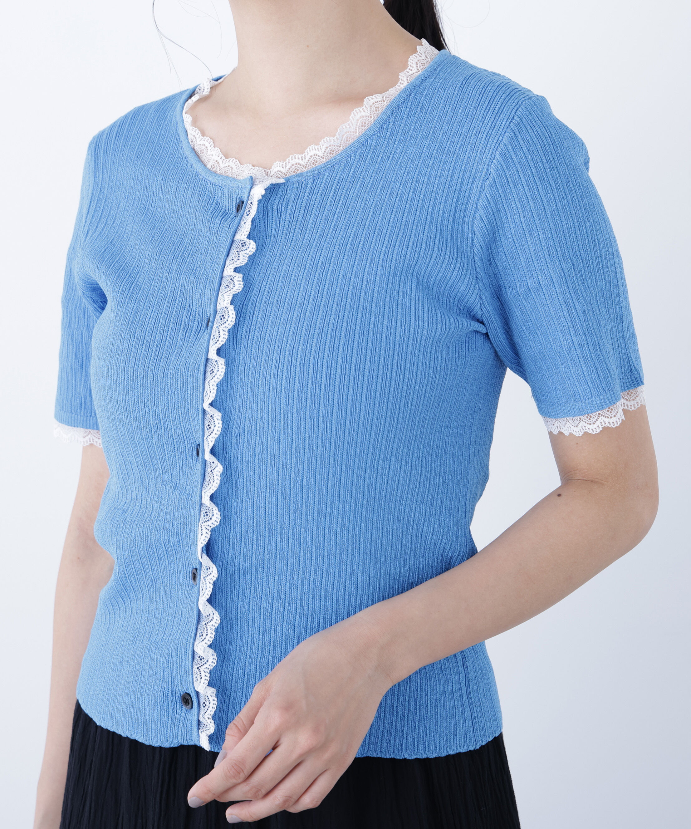  「〈N.〉レーストリムニットカーディガン」|ニット・セーター|