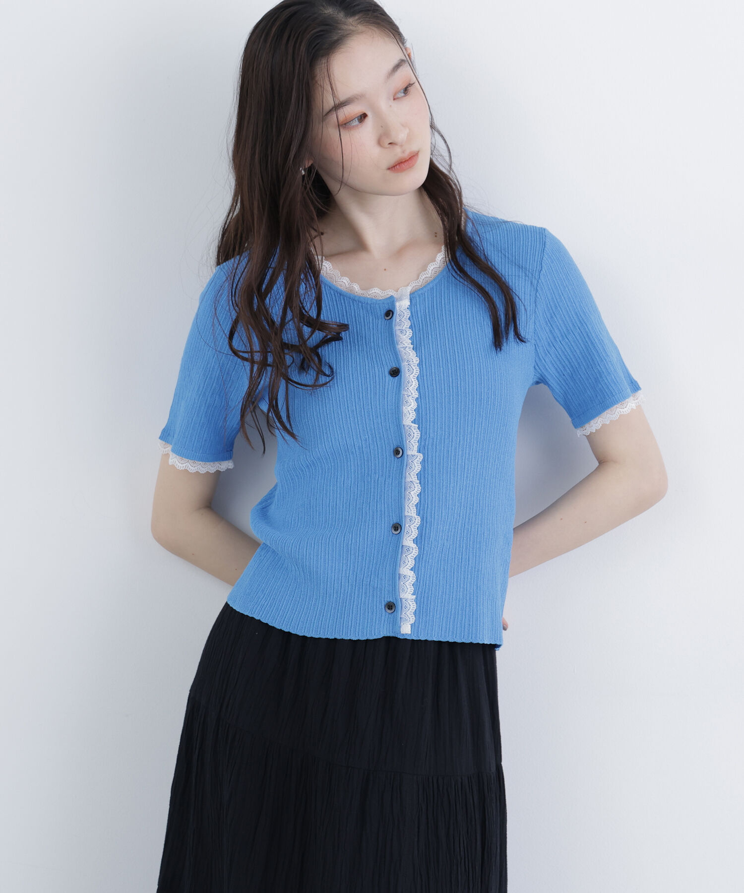  「〈N.〉レーストリムニットカーディガン」|ニット・セーター|