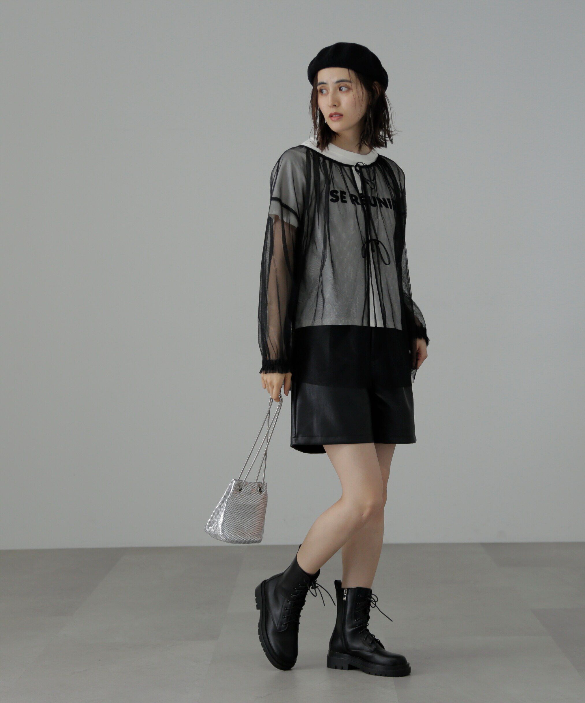  「チュール前後2Wayオーバーブラウス」|シャツ・ブラウス|