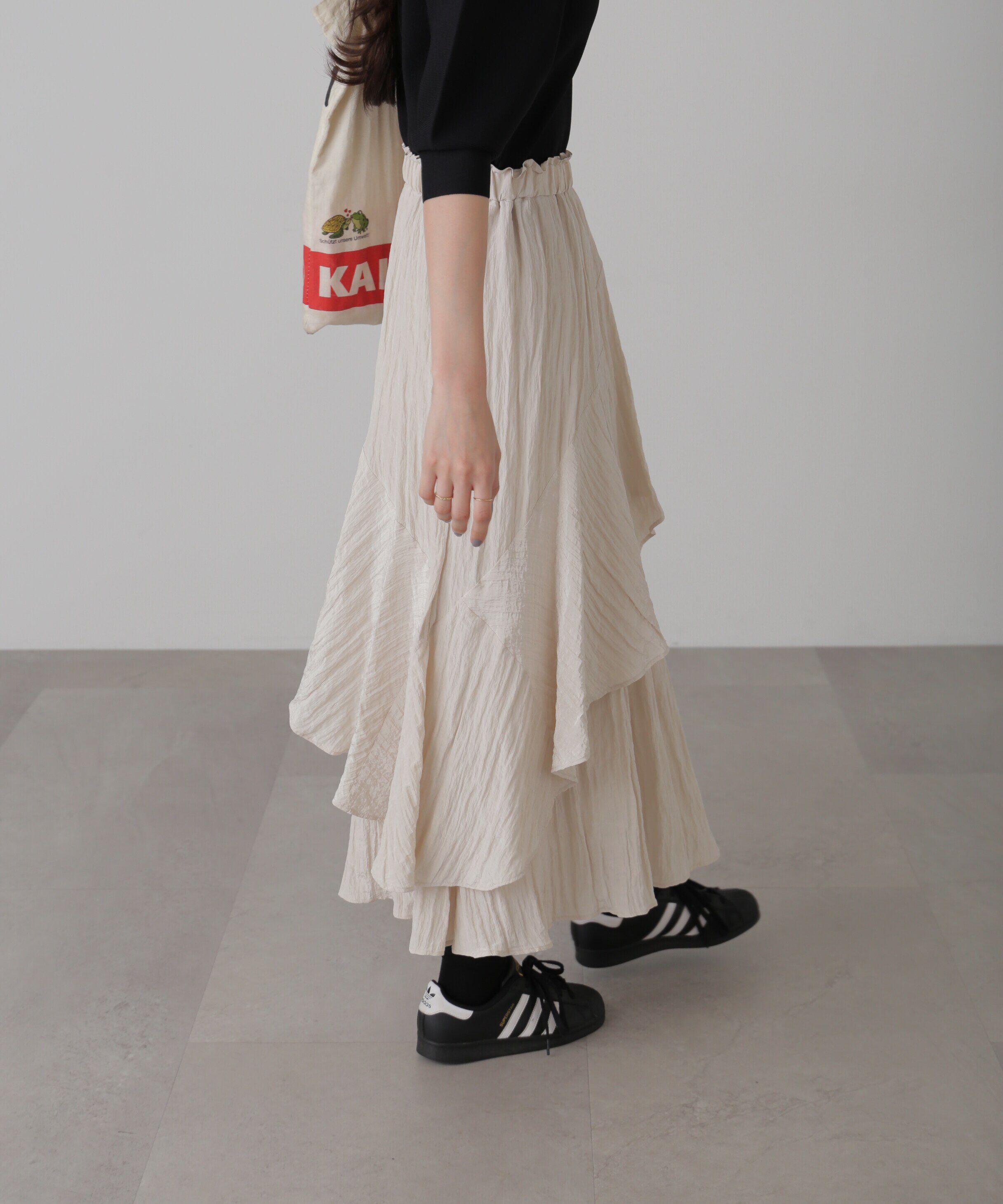  「ワッシャーランダムティアードスカート」|スカート|