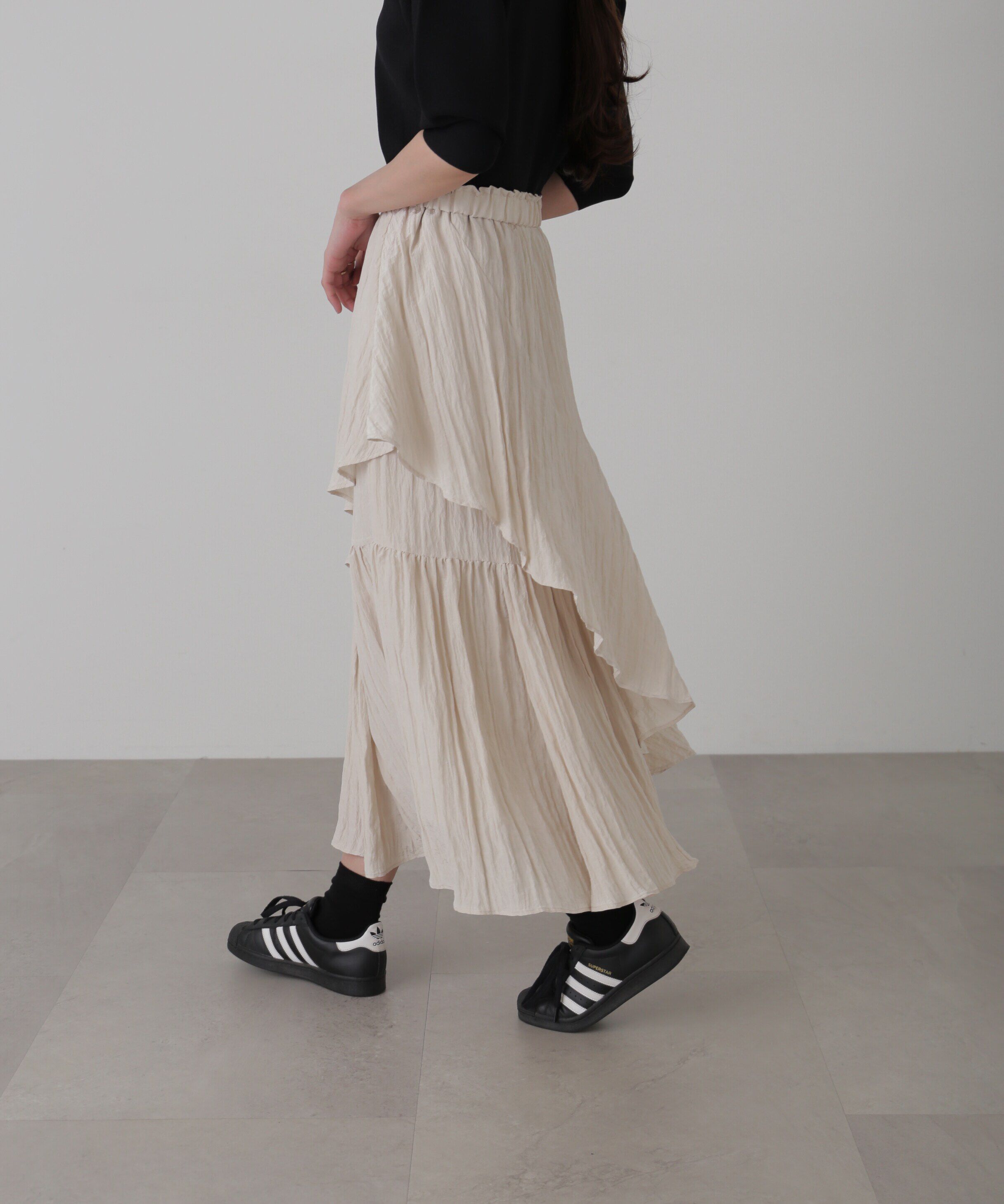  「ワッシャーランダムティアードスカート」|スカート|